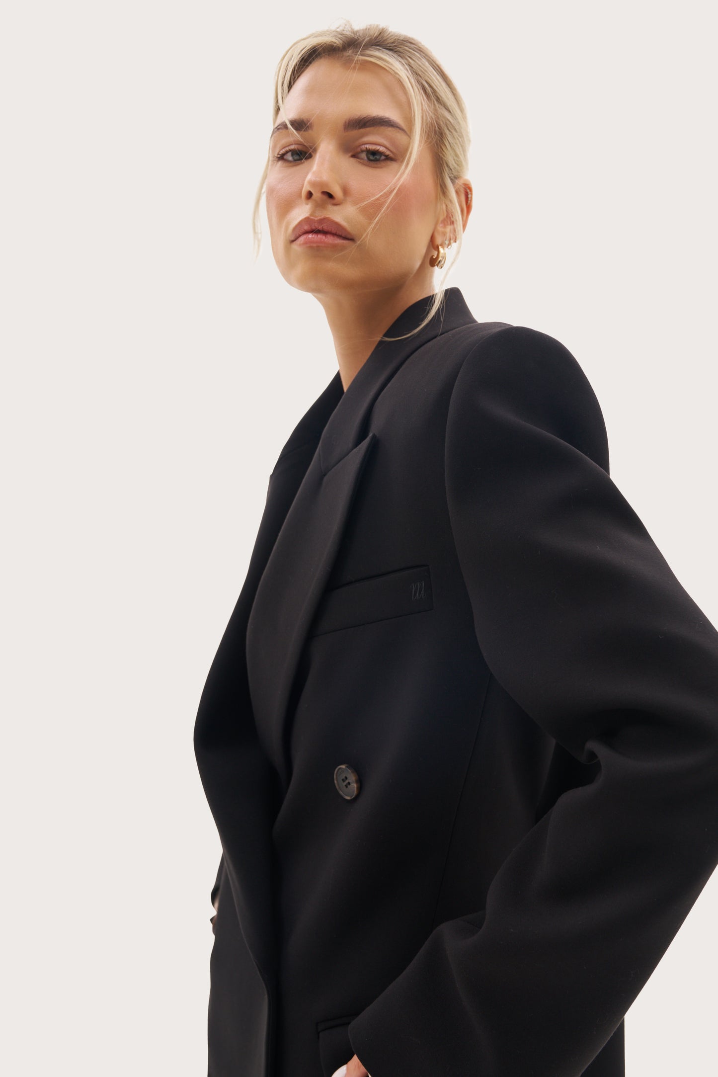 Mae Tailored Long Coat - Black