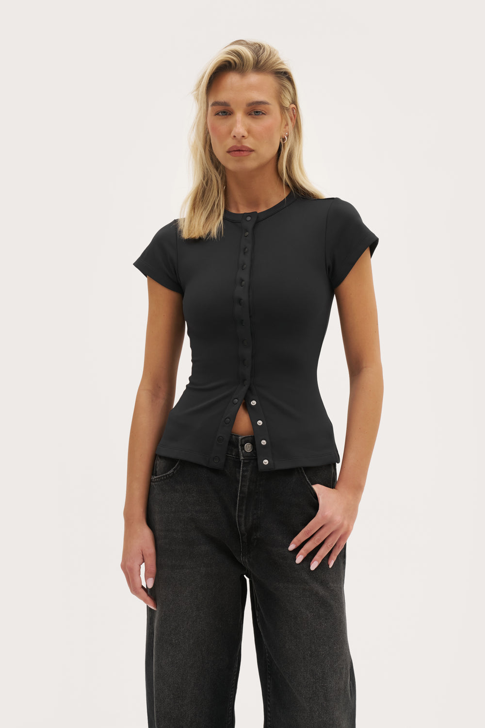 Contour Popper Tee - Black