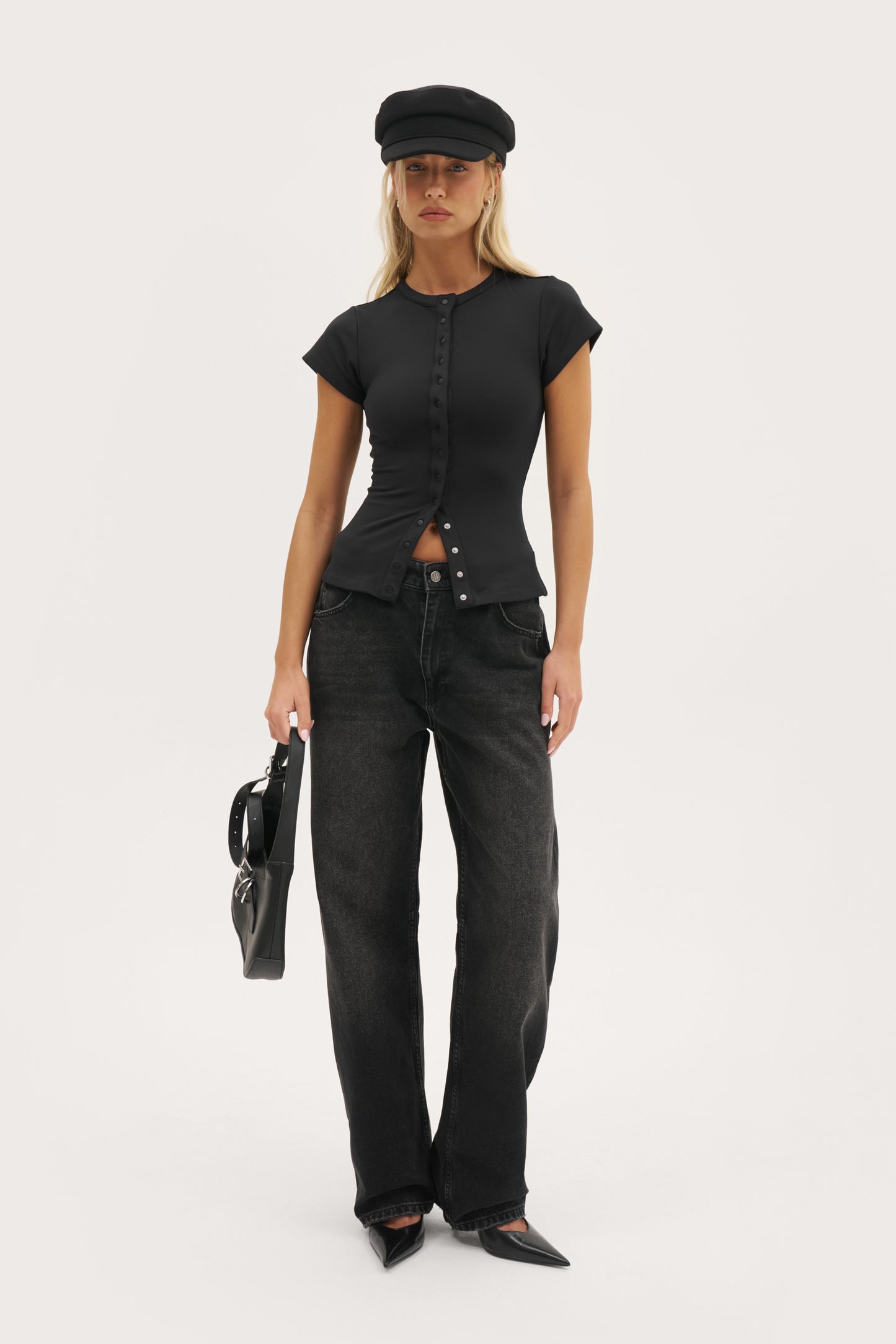 Contour Popper Tee - Black