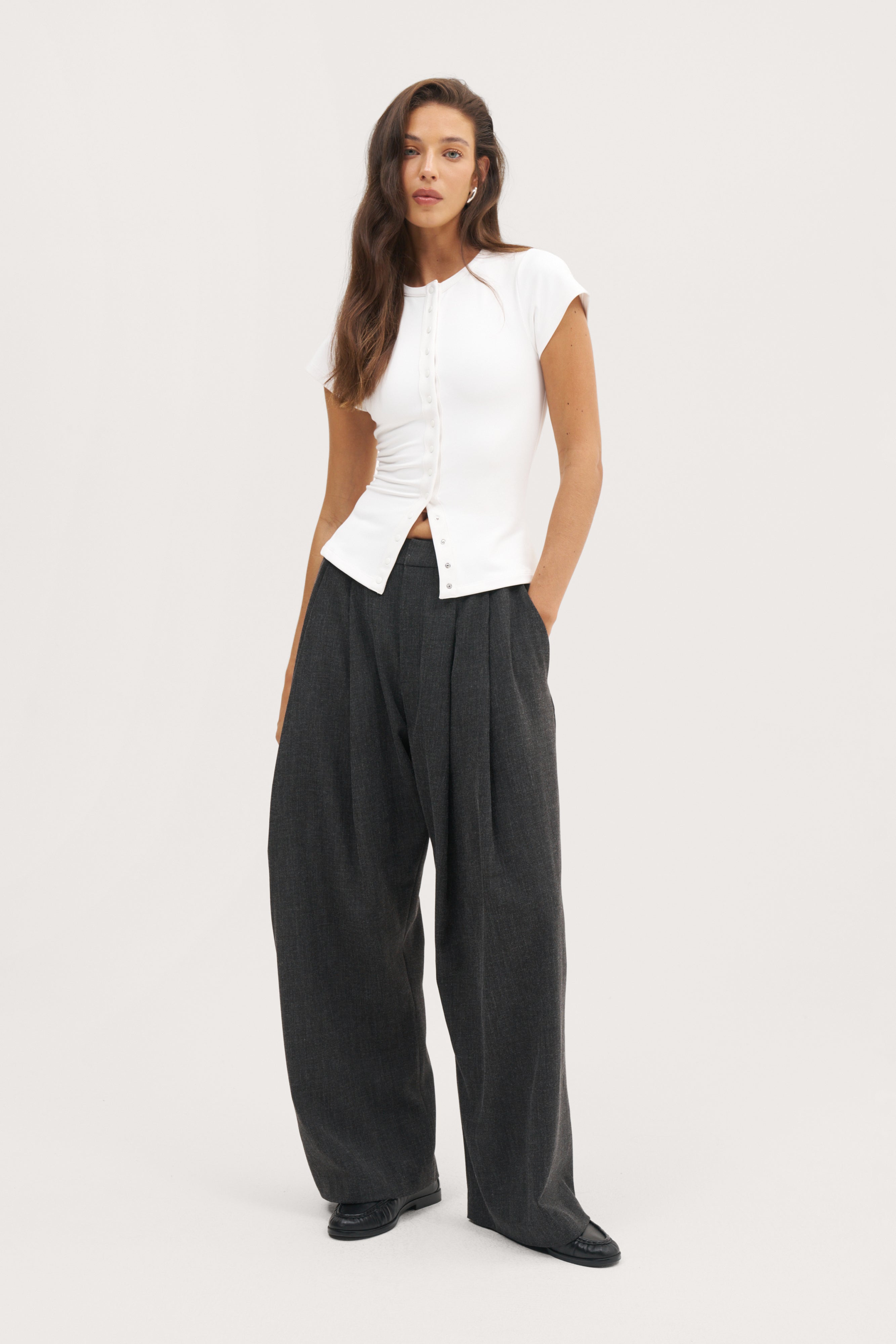 Contour Popper Tee - White