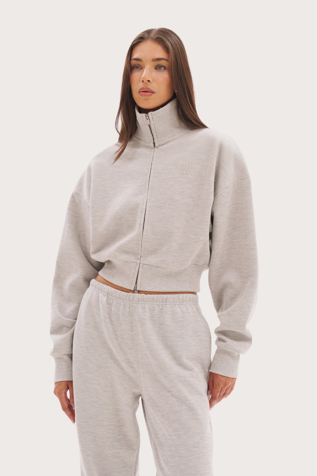 Daily Errands Double Zip Through - Grey Marl