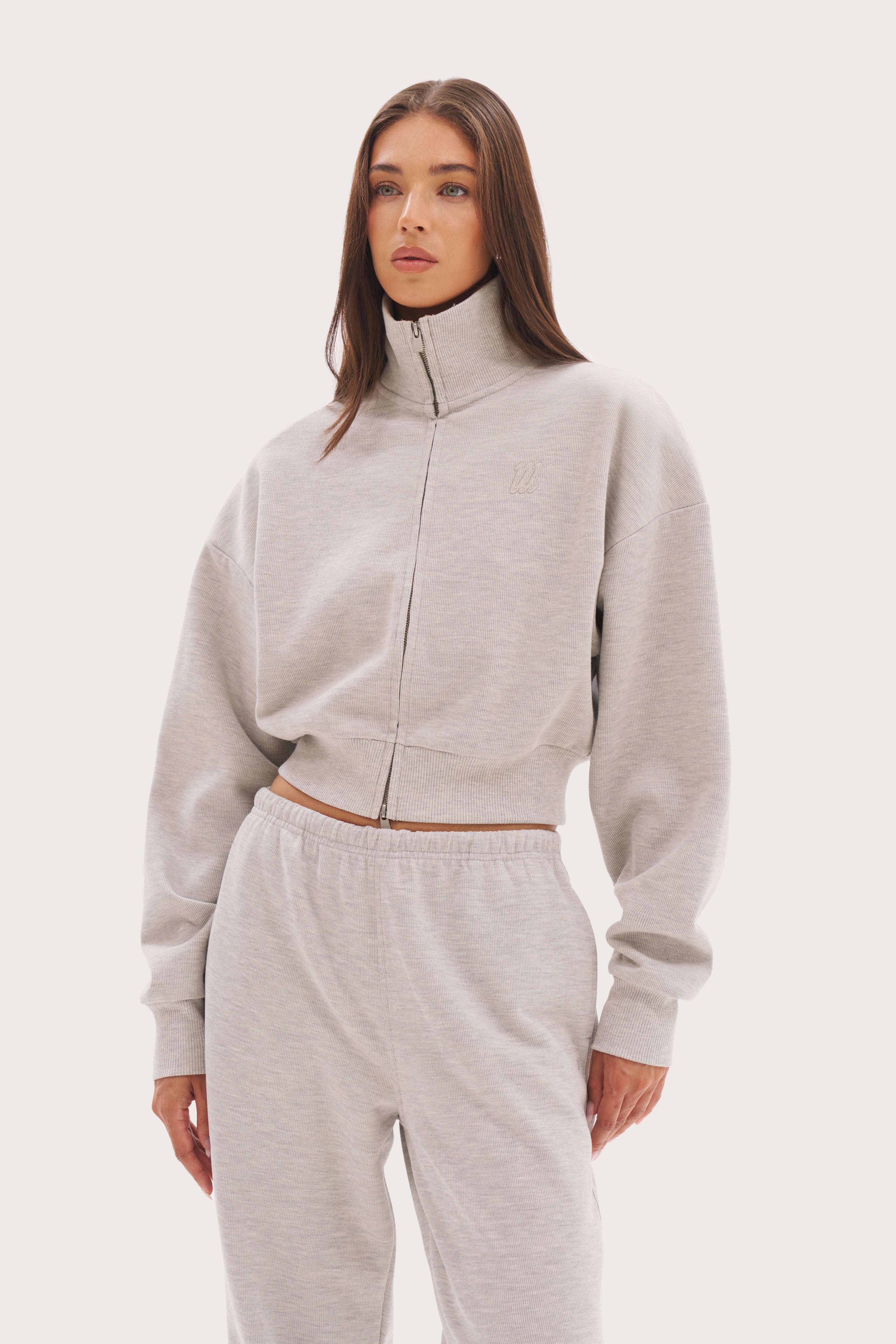 Daily Errands Double Zip Through - Grey Marl
