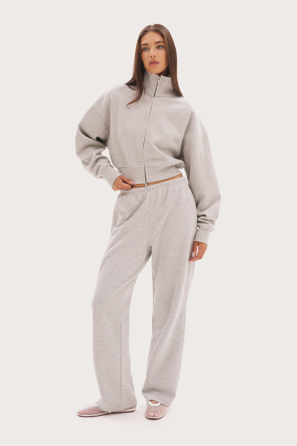 Daily Errands Double Zip Through - Grey Marl