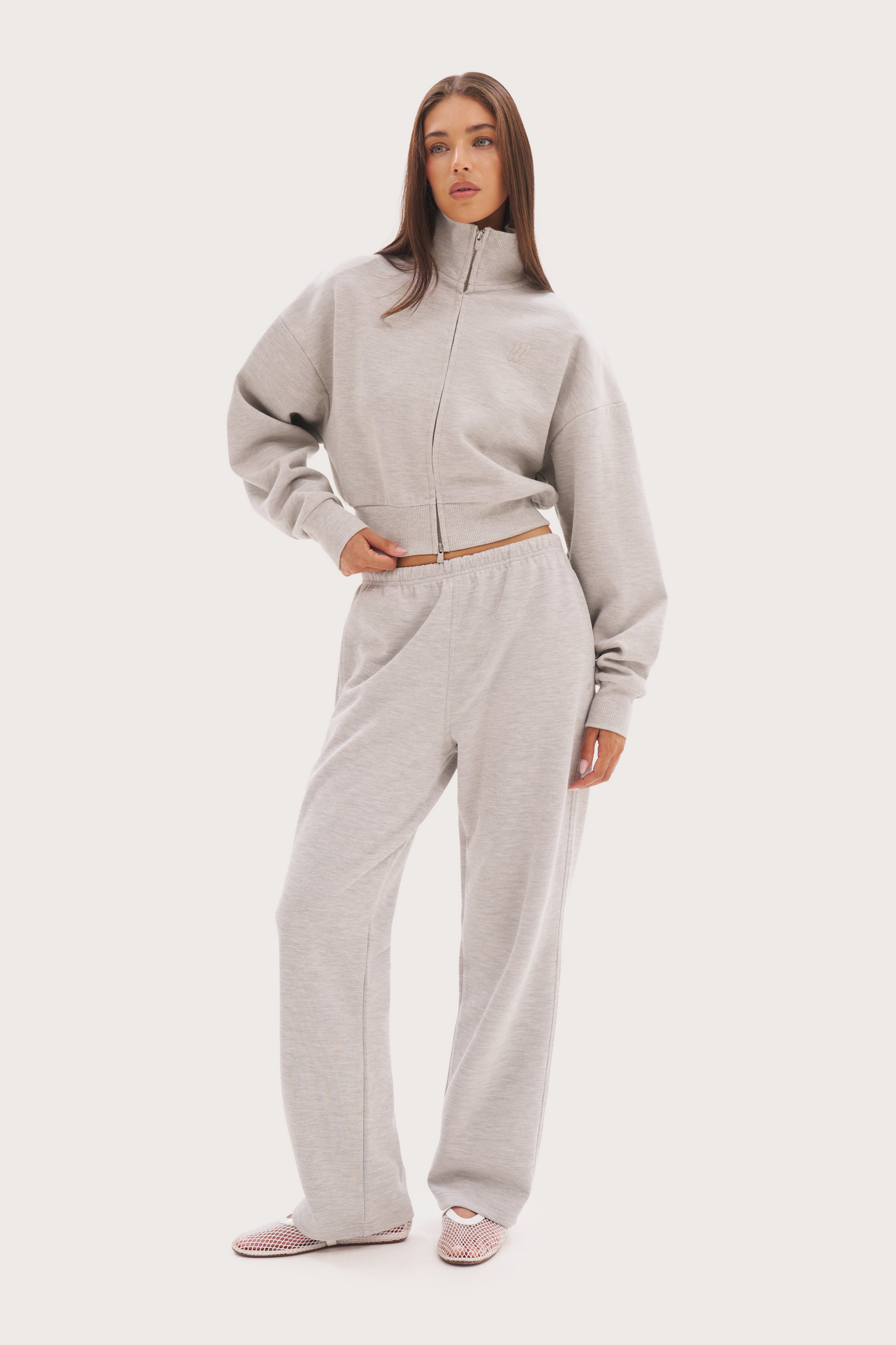 Daily Errands Double Zip Through - Grey Marl