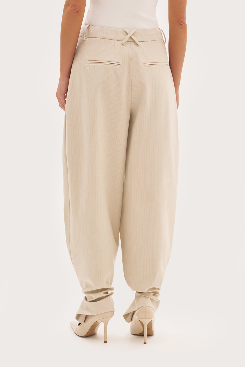 Polina Trousers With Cuff Detail - Beige