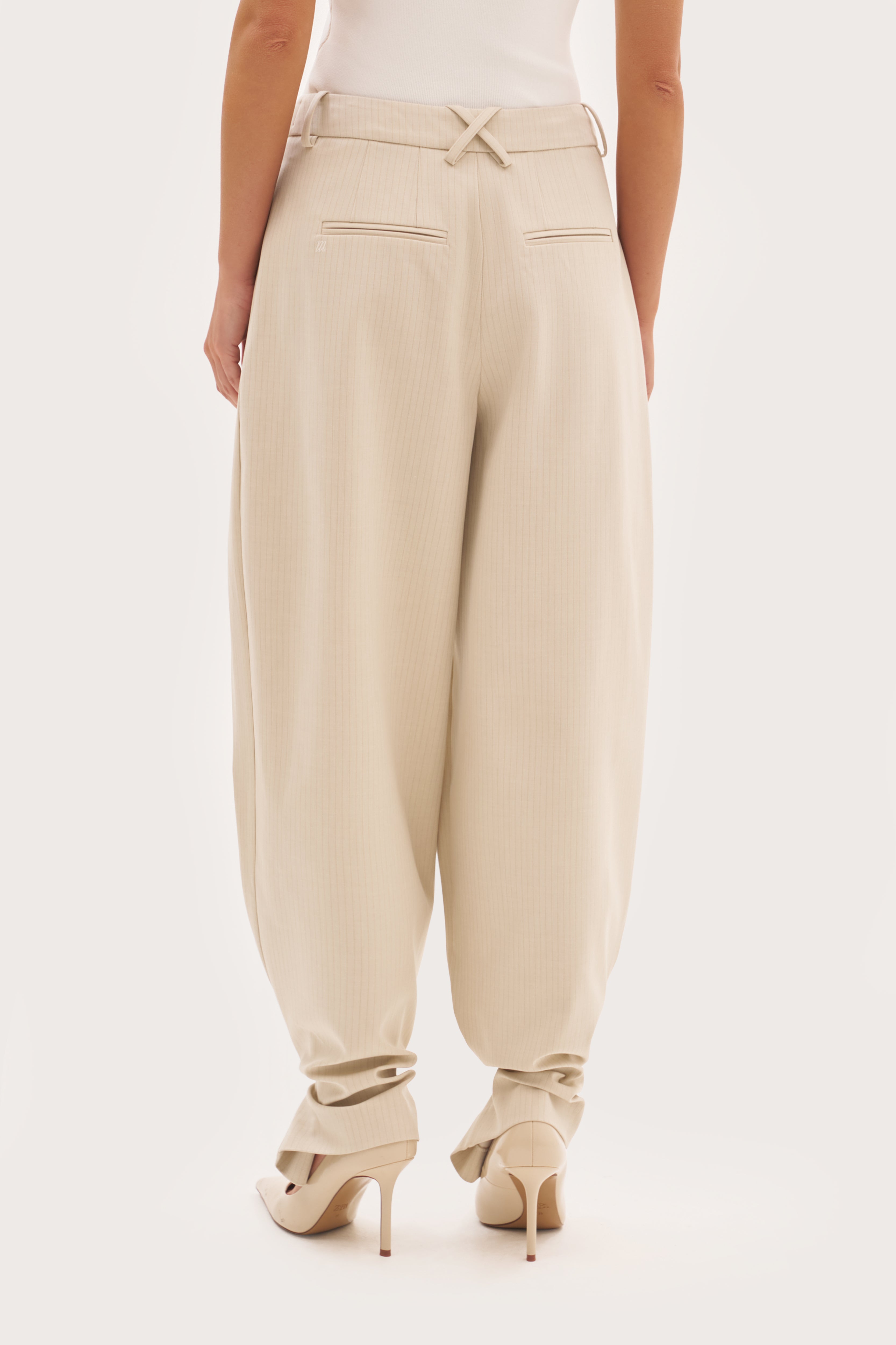 Polina Trousers With Cuff Detail - Beige