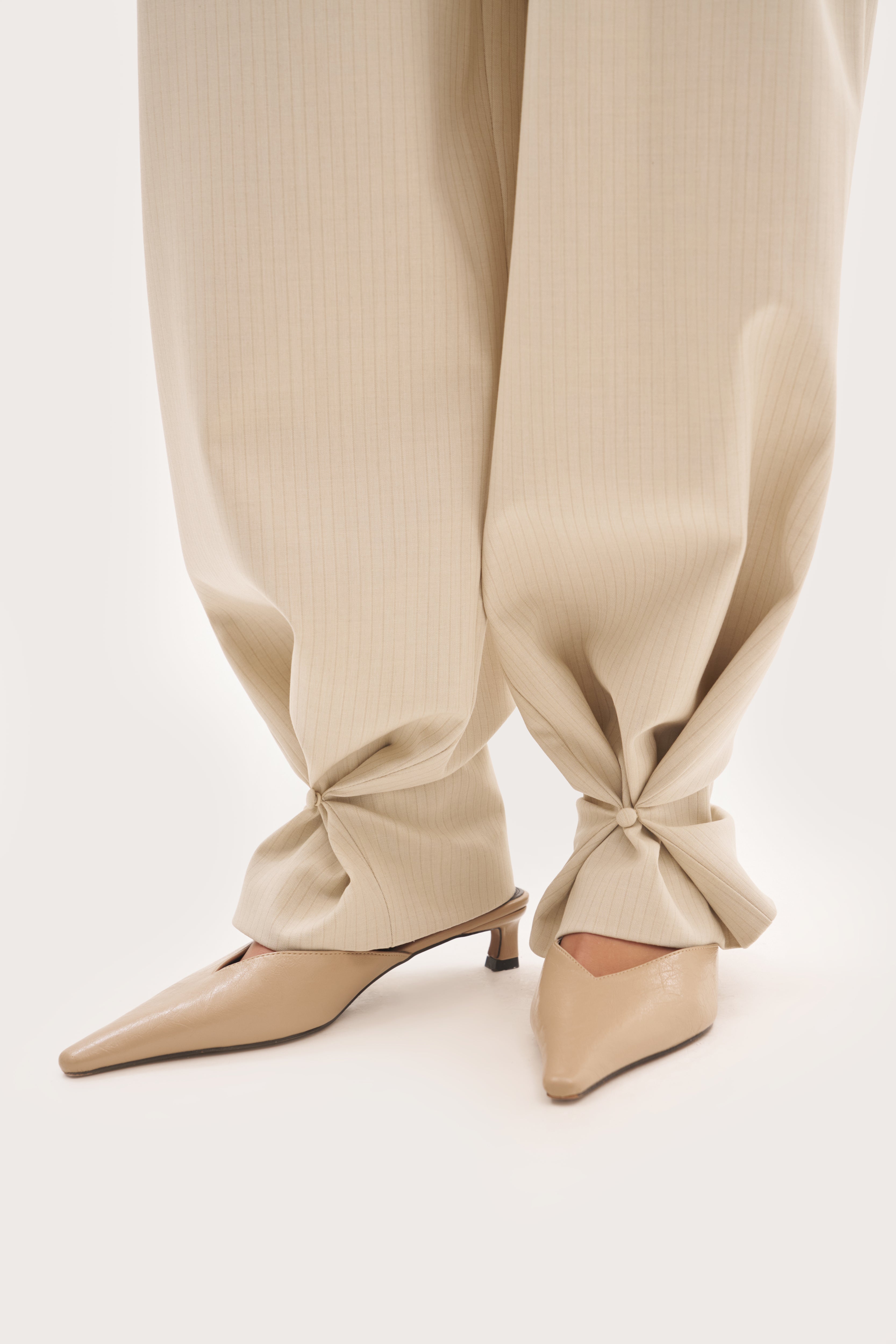 Polina Trousers With Cuff Detail - Beige