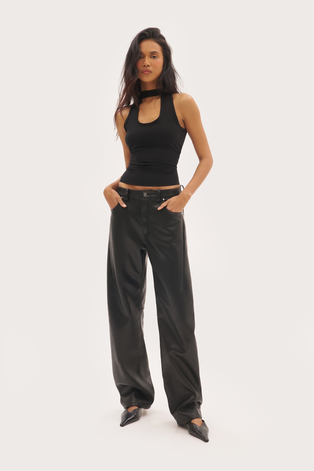 Halter Vest Top - Black