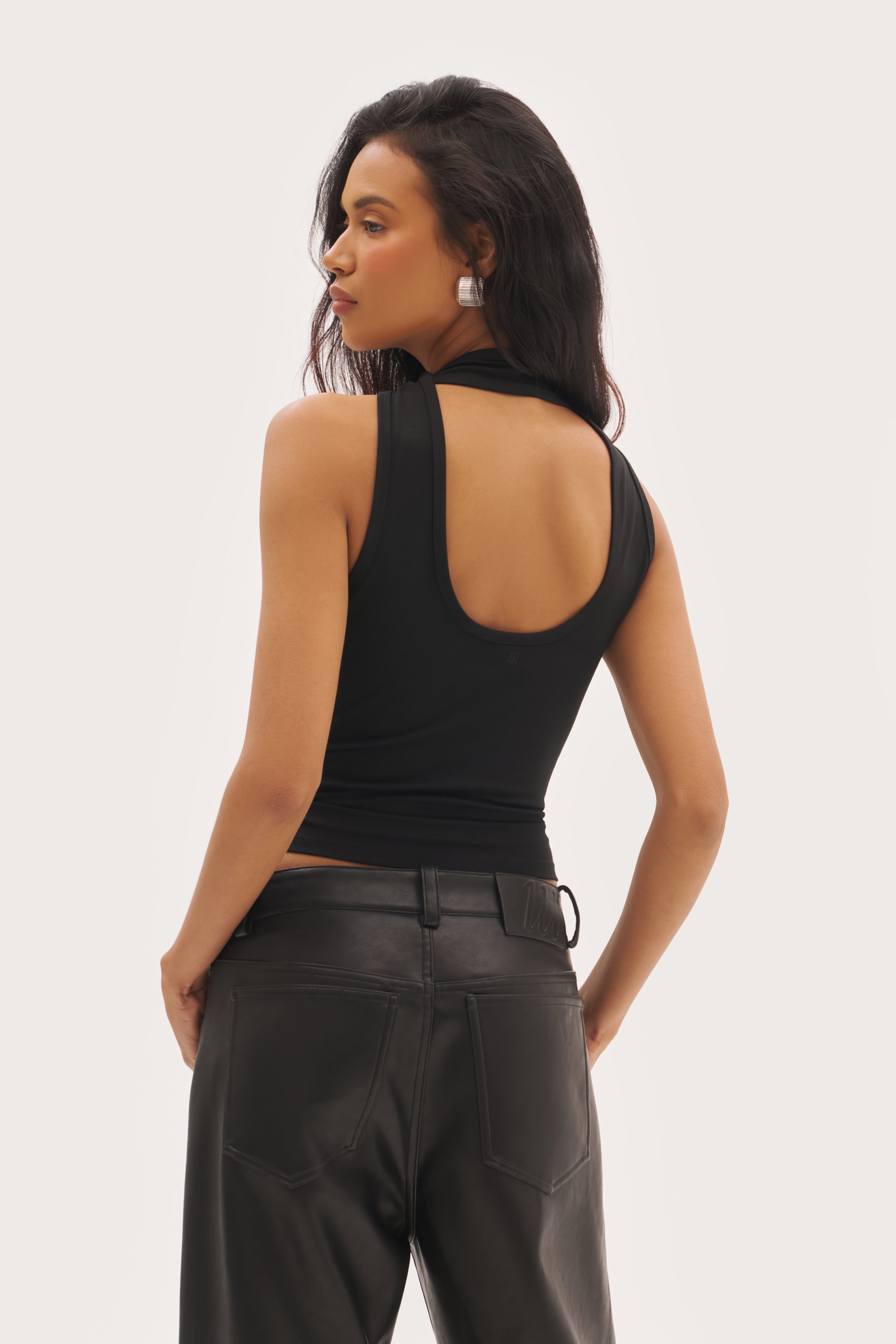 Halter Vest Top - Black