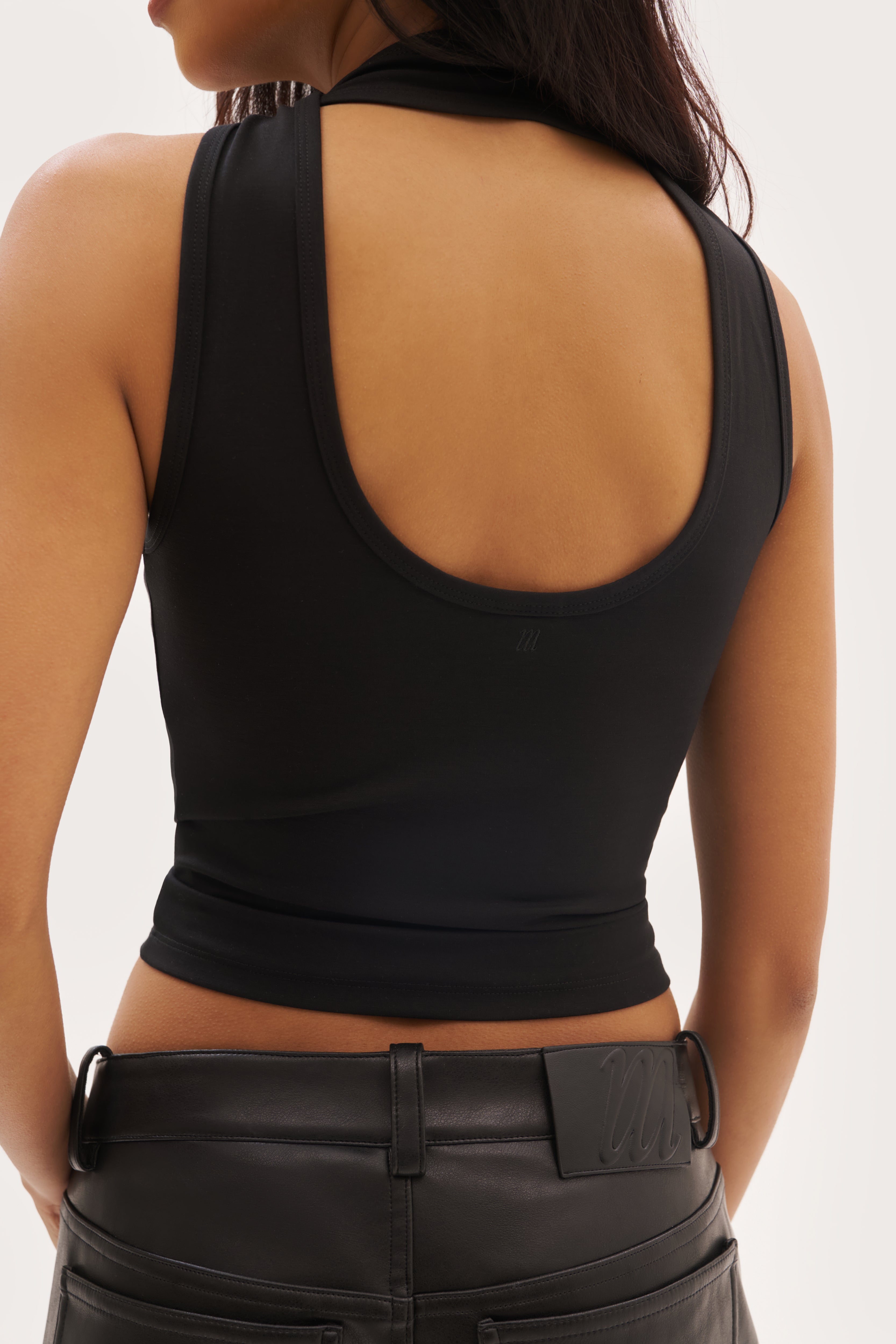 Halter Vest Top - Black