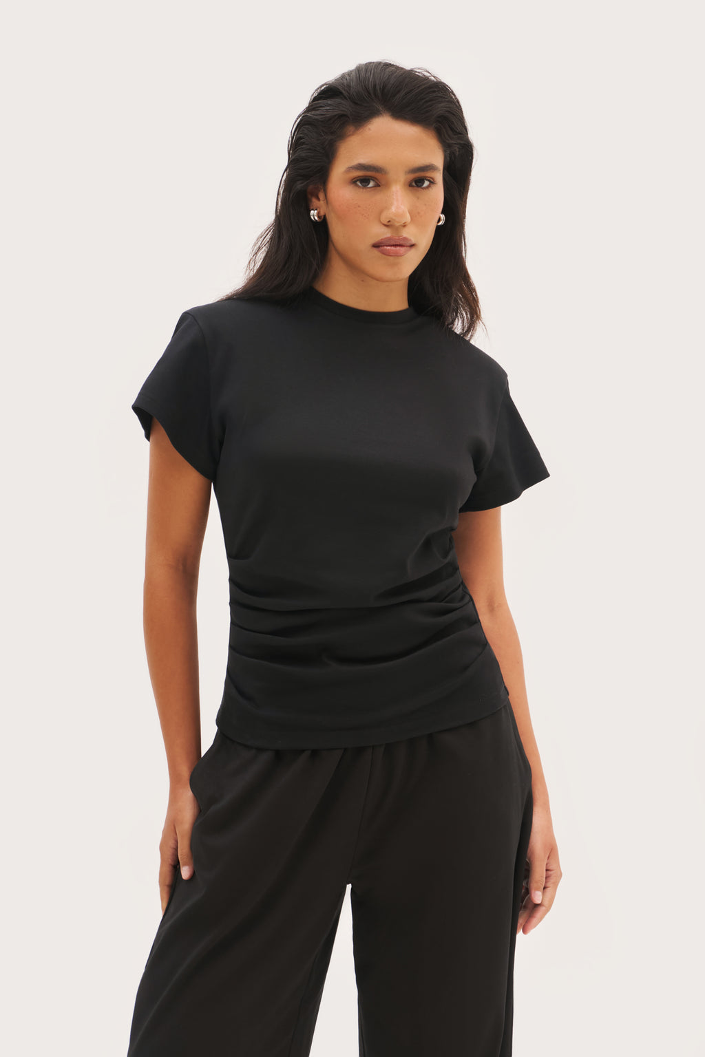 Sora Fitted Tee - Off Black