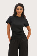 Sora Fitted Tee - Off Black