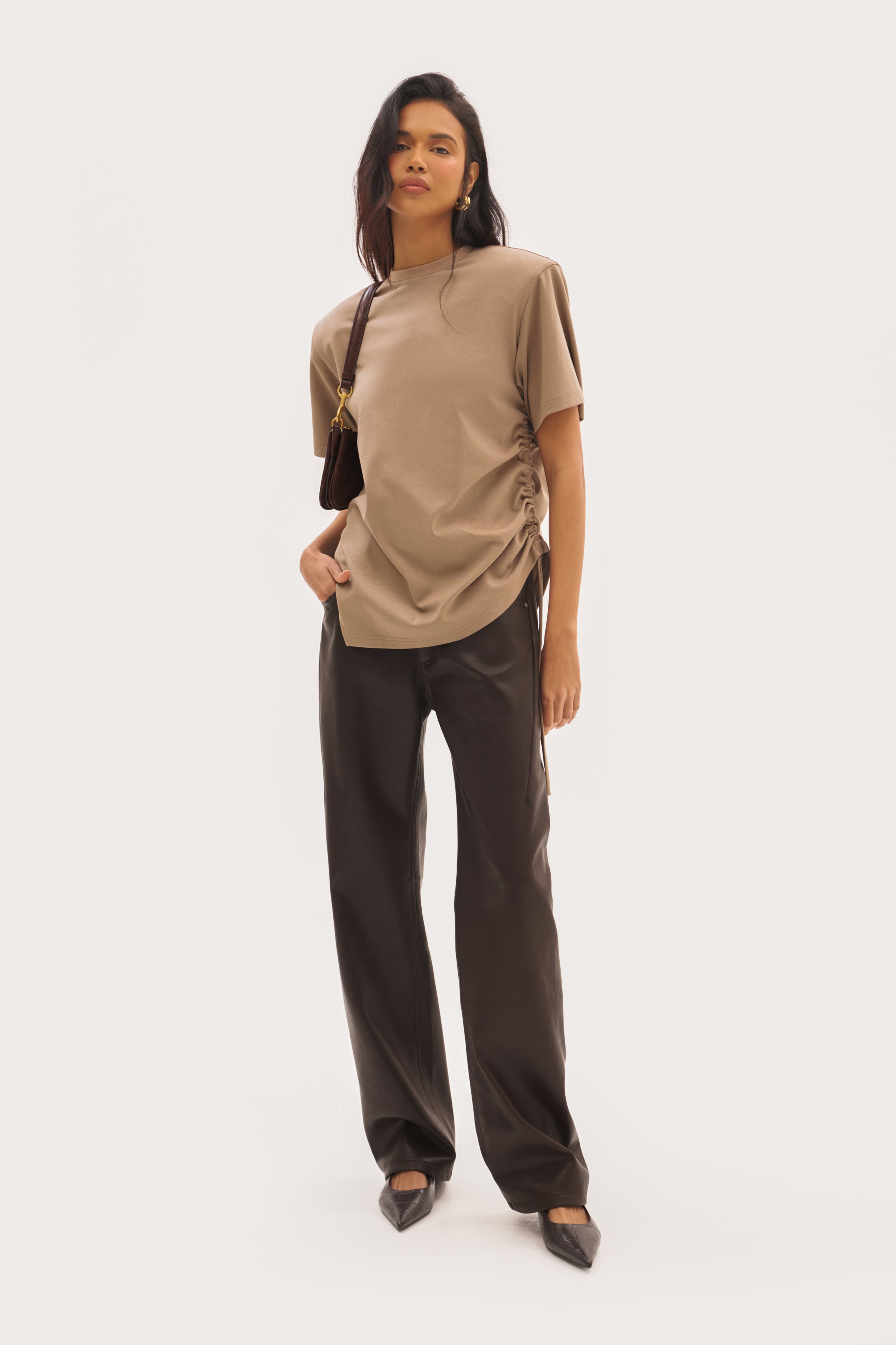 Ashin Oversized Tee - Taupe – Maebe
