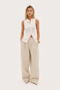 Fine Knit Braided Top - White