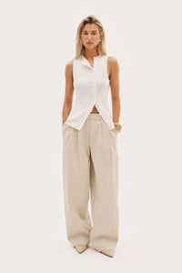 Fine Knit Braided Top - White