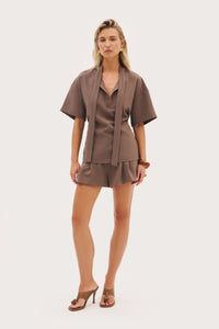 Sundown Tailored Shorts - Khaki Moss