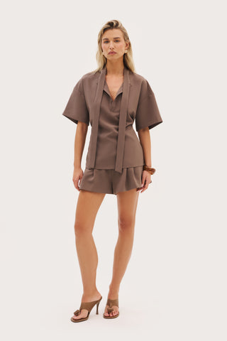 Sundown Tailored Shorts - Khaki Moss