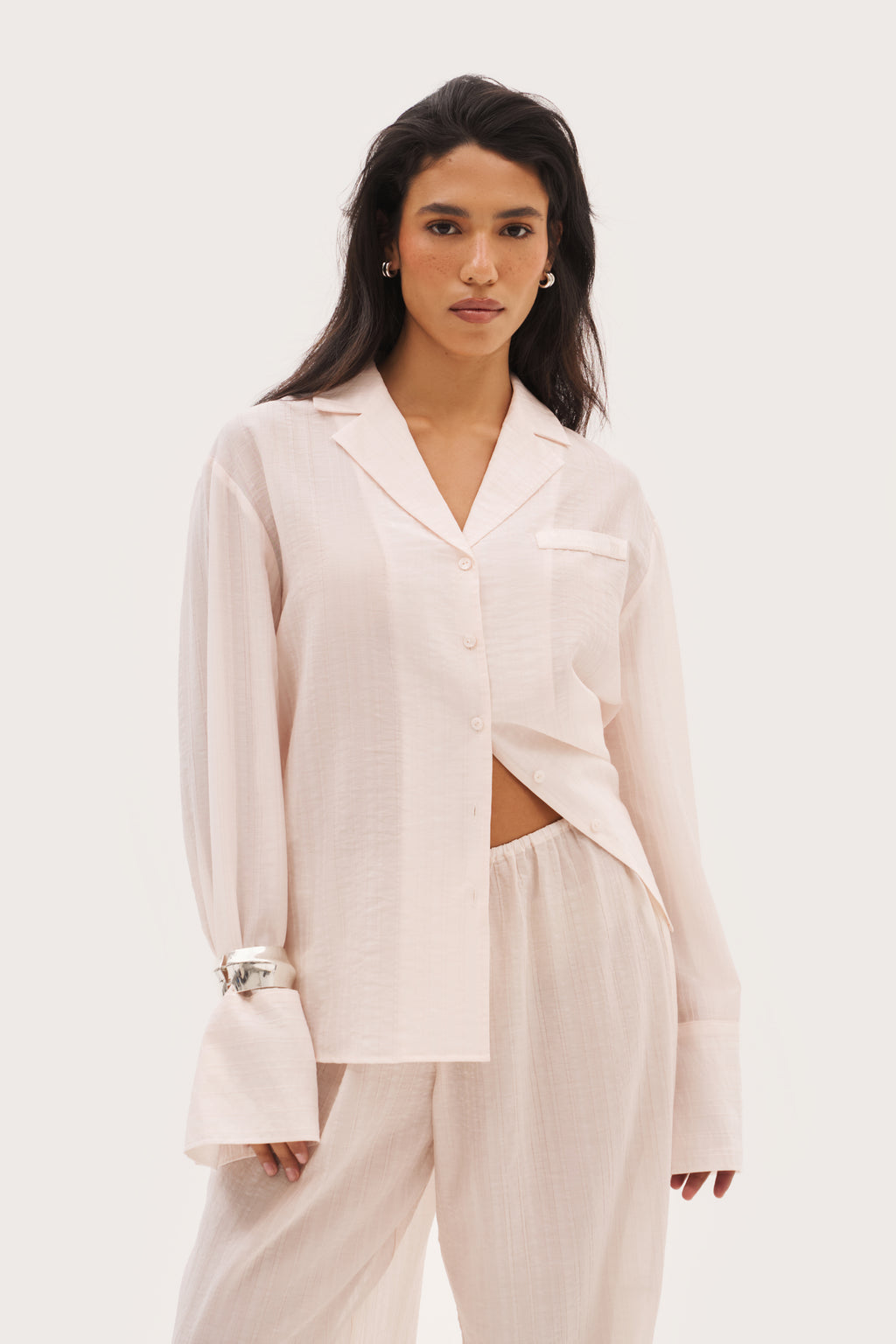 Cove Oversized Shirt - Pale Pink