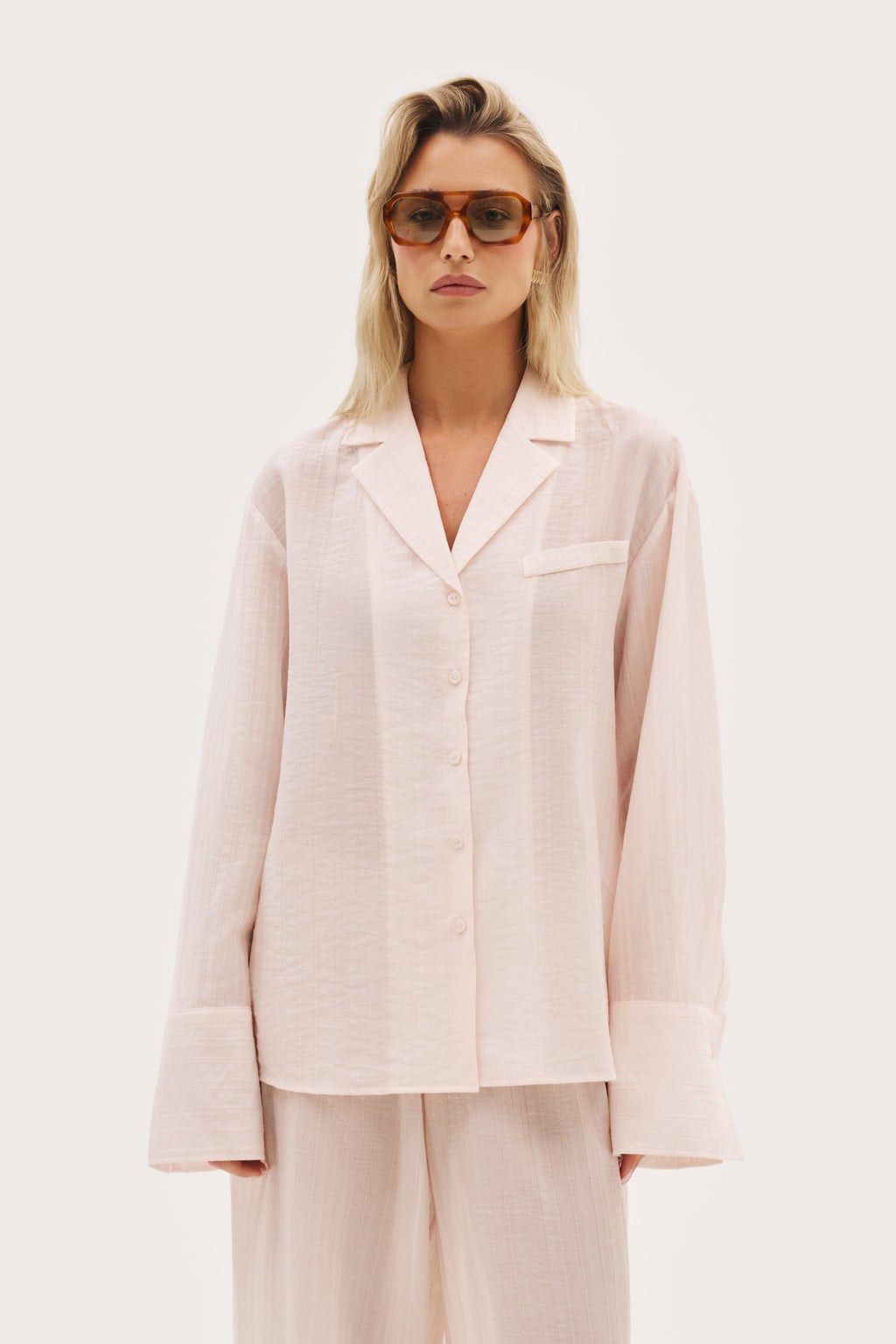 Cove Oversized Shirt - Pale Pink