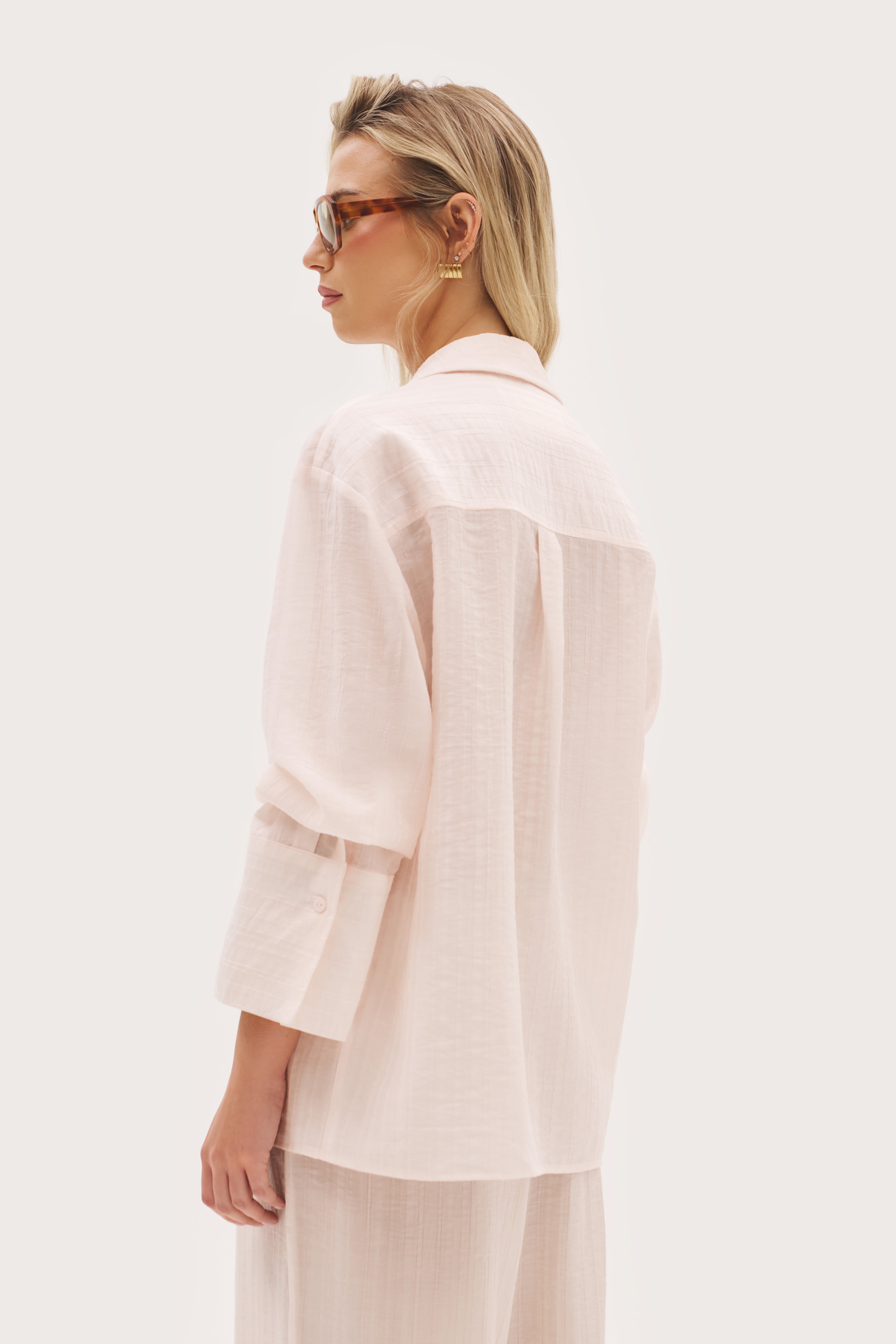 Cove Oversized Shirt - Pale Pink