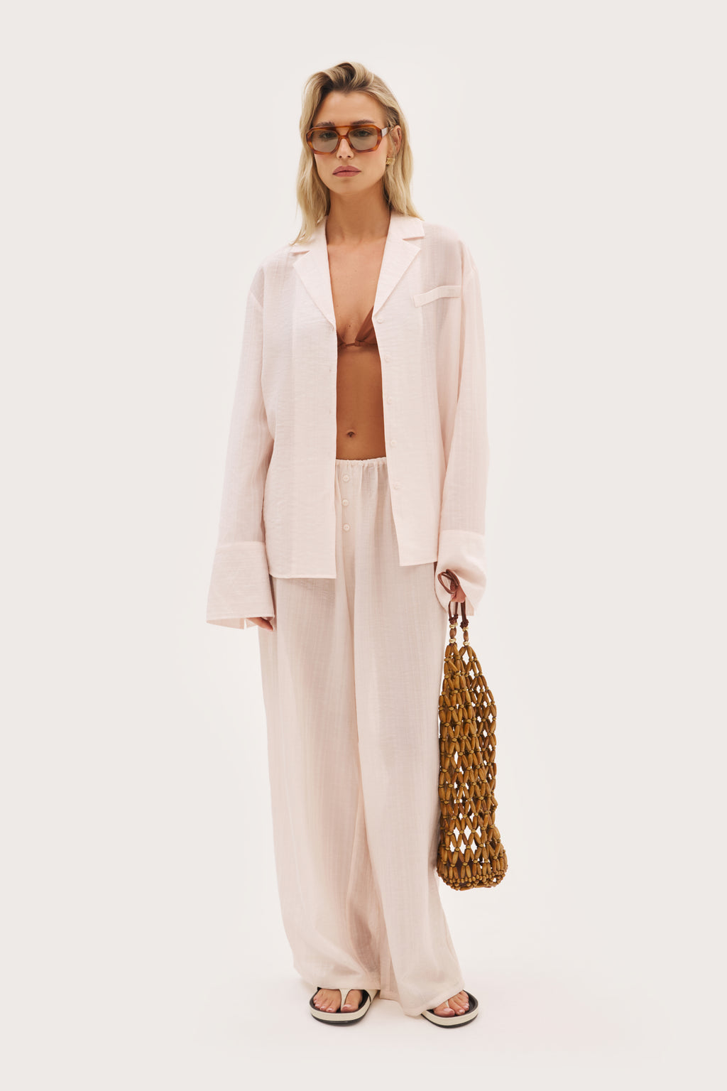 Cove Oversized Shirt - Pale Pink