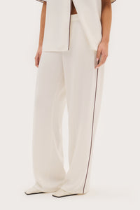 Piped Tailored Trousers - Cream