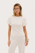Maebe Pointelle Knit Tee - White