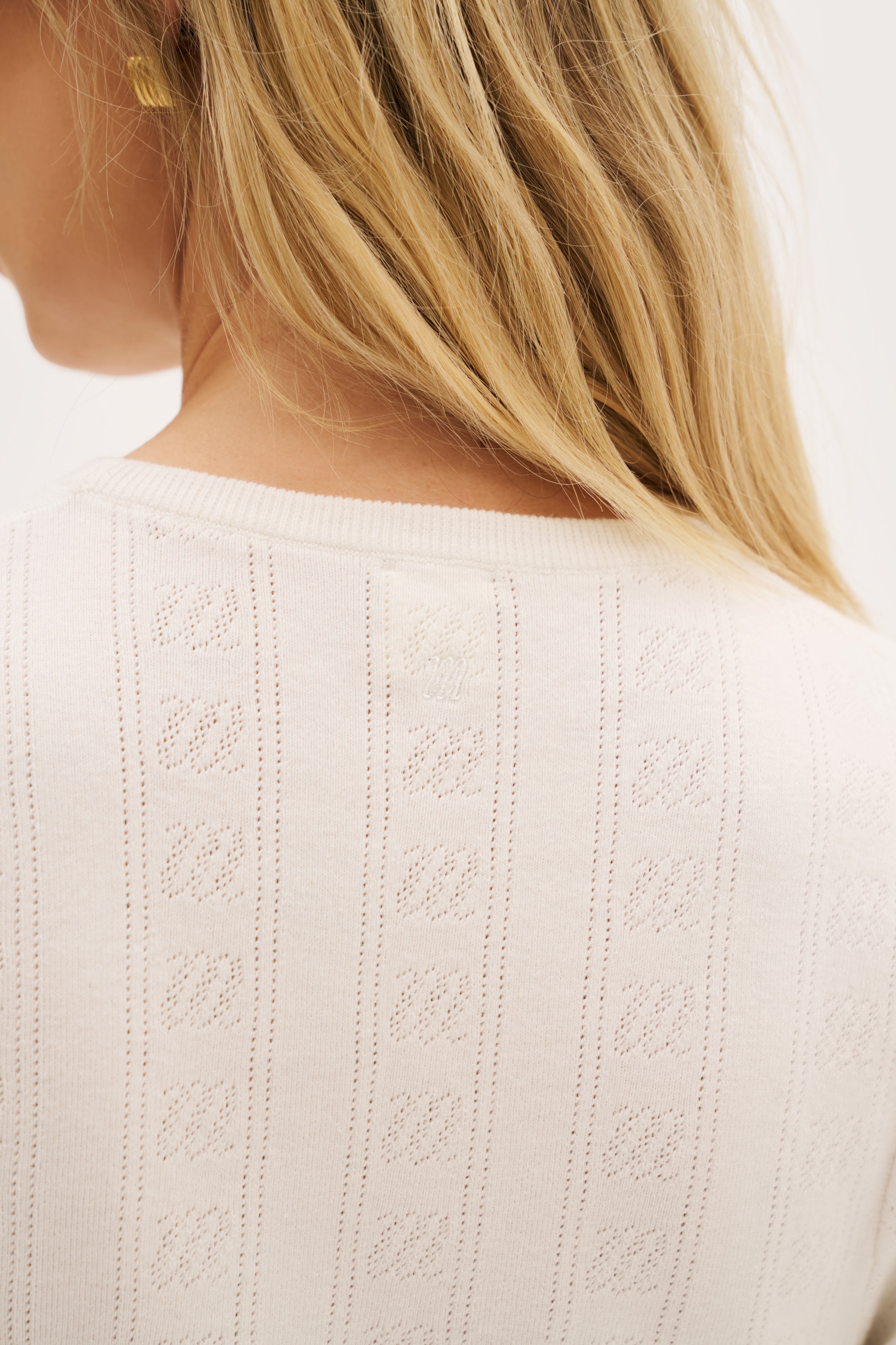 Maebe Pointelle Knit Tee - White