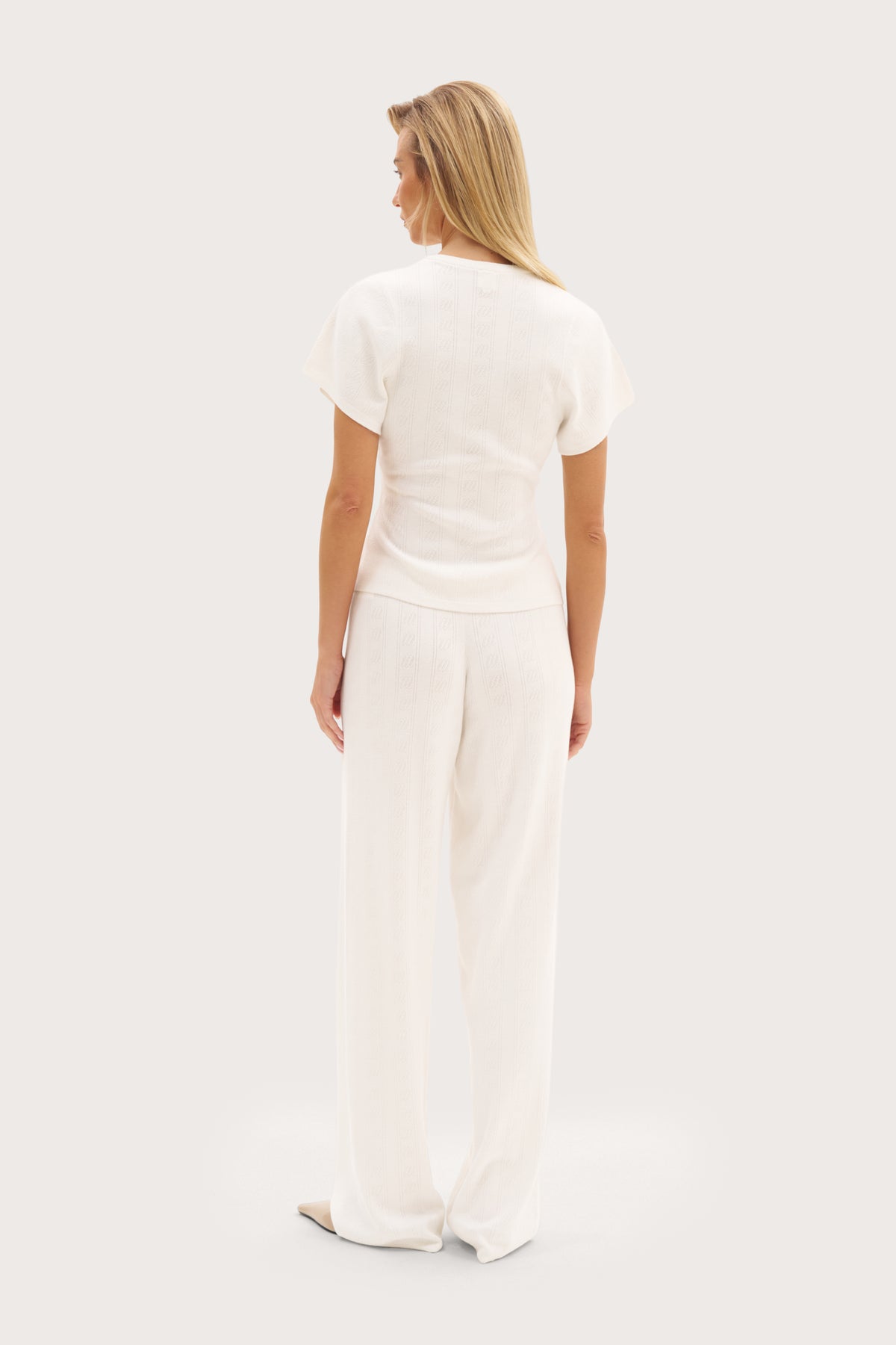Maebe Pointelle Knit Tee - White