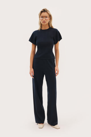 Maebe Pointelle Pants - Navy