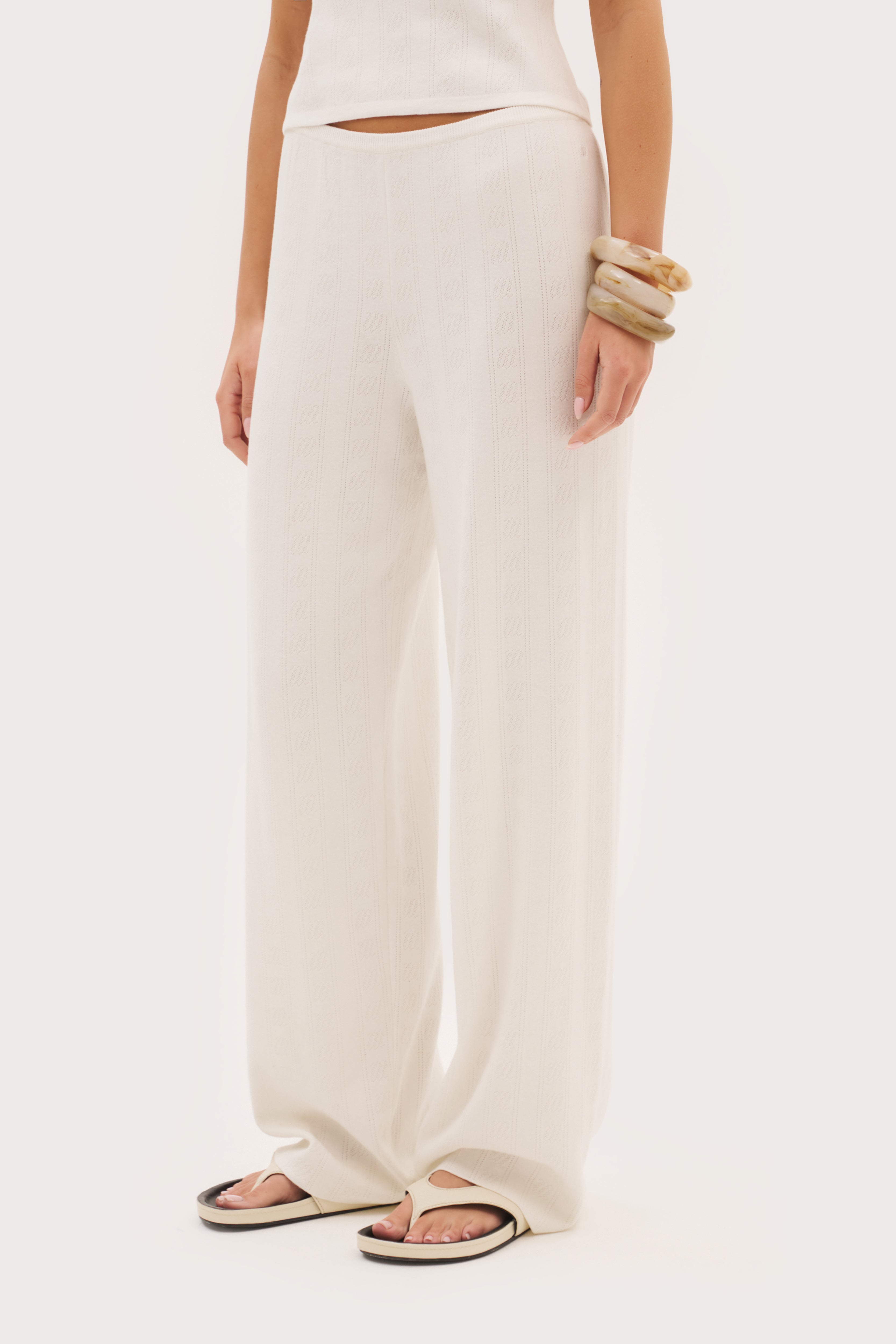 Maebe Pointelle Pants - White