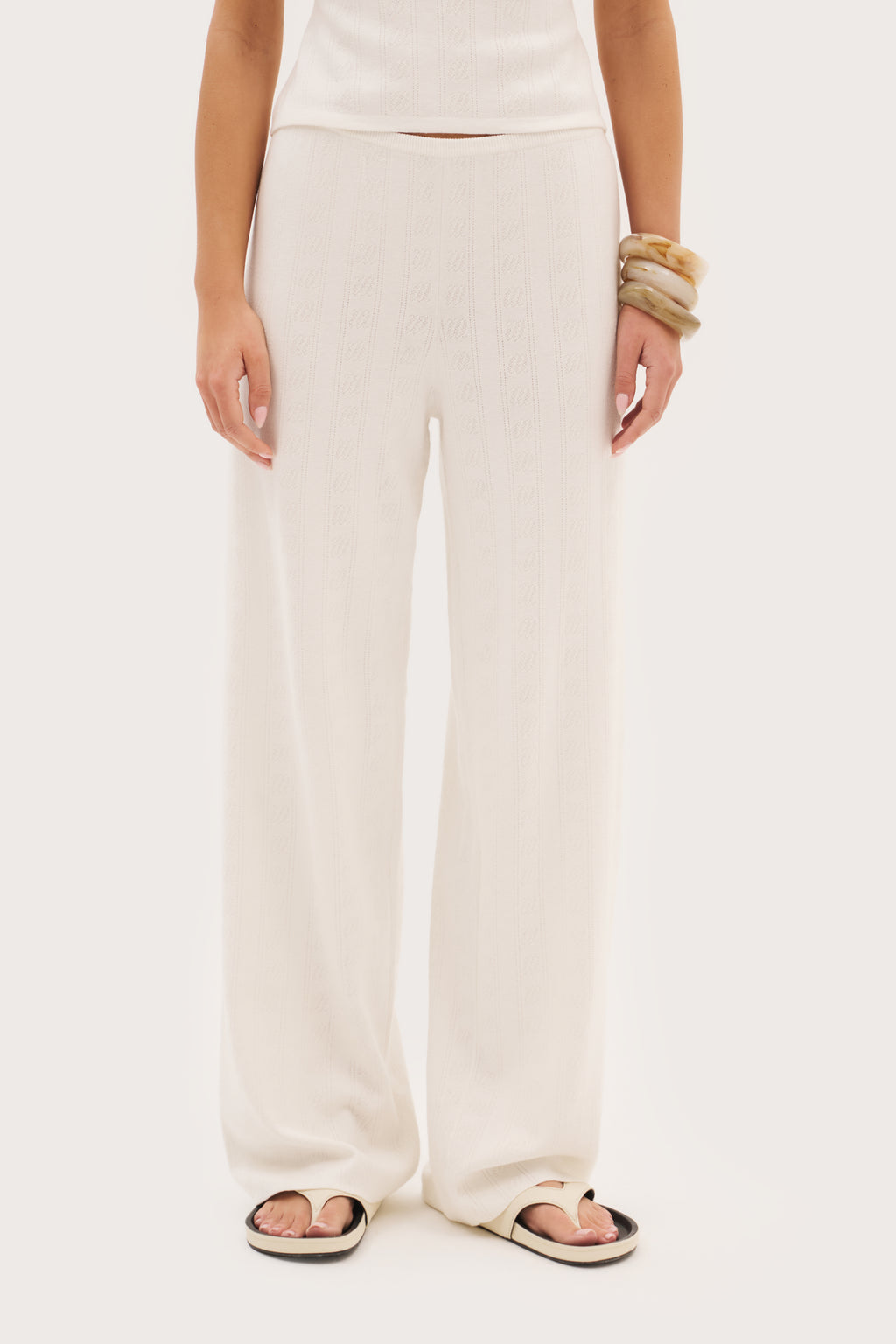 Maebe Pointelle Pants - White