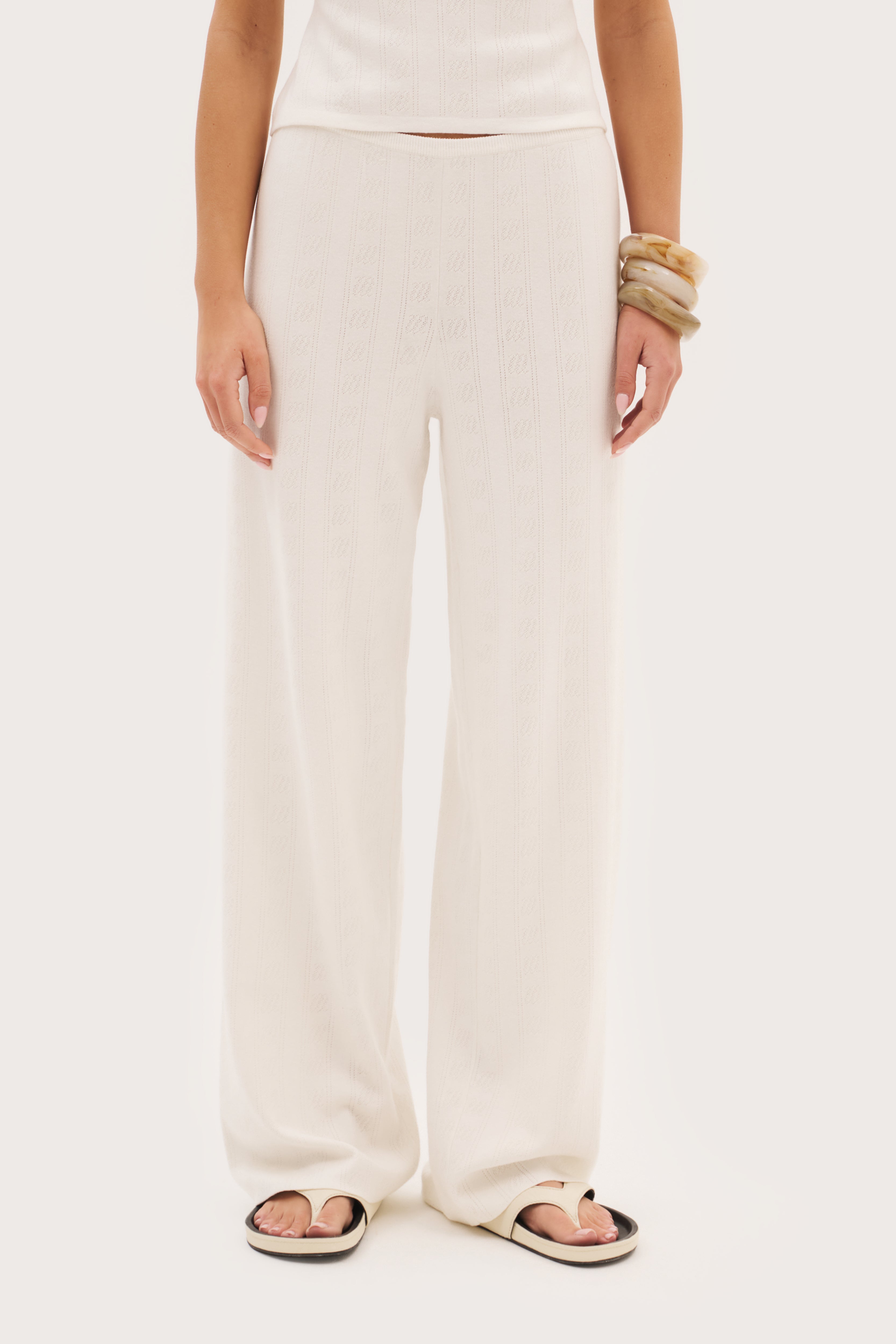 Maebe Pointelle Pants - White