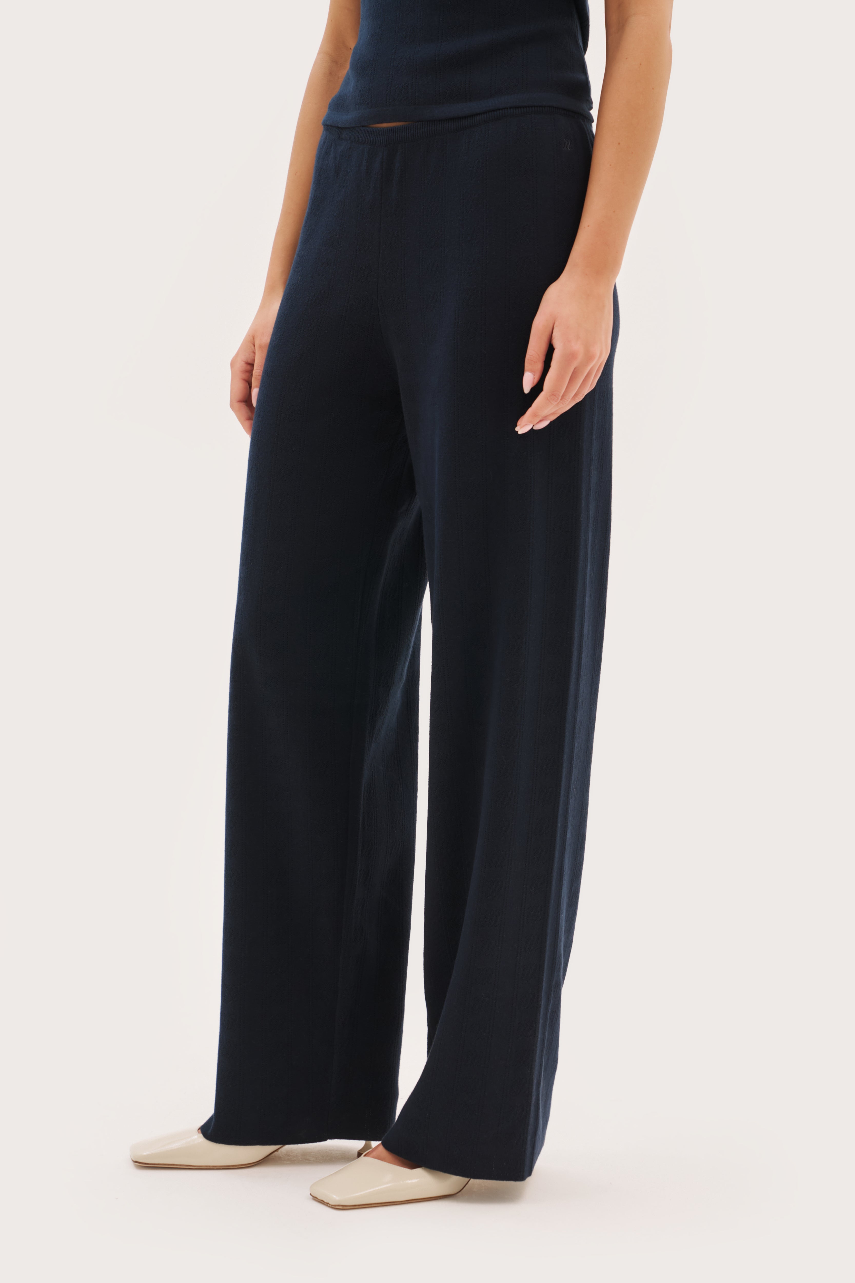 Maebe Pointelle Pants - Navy