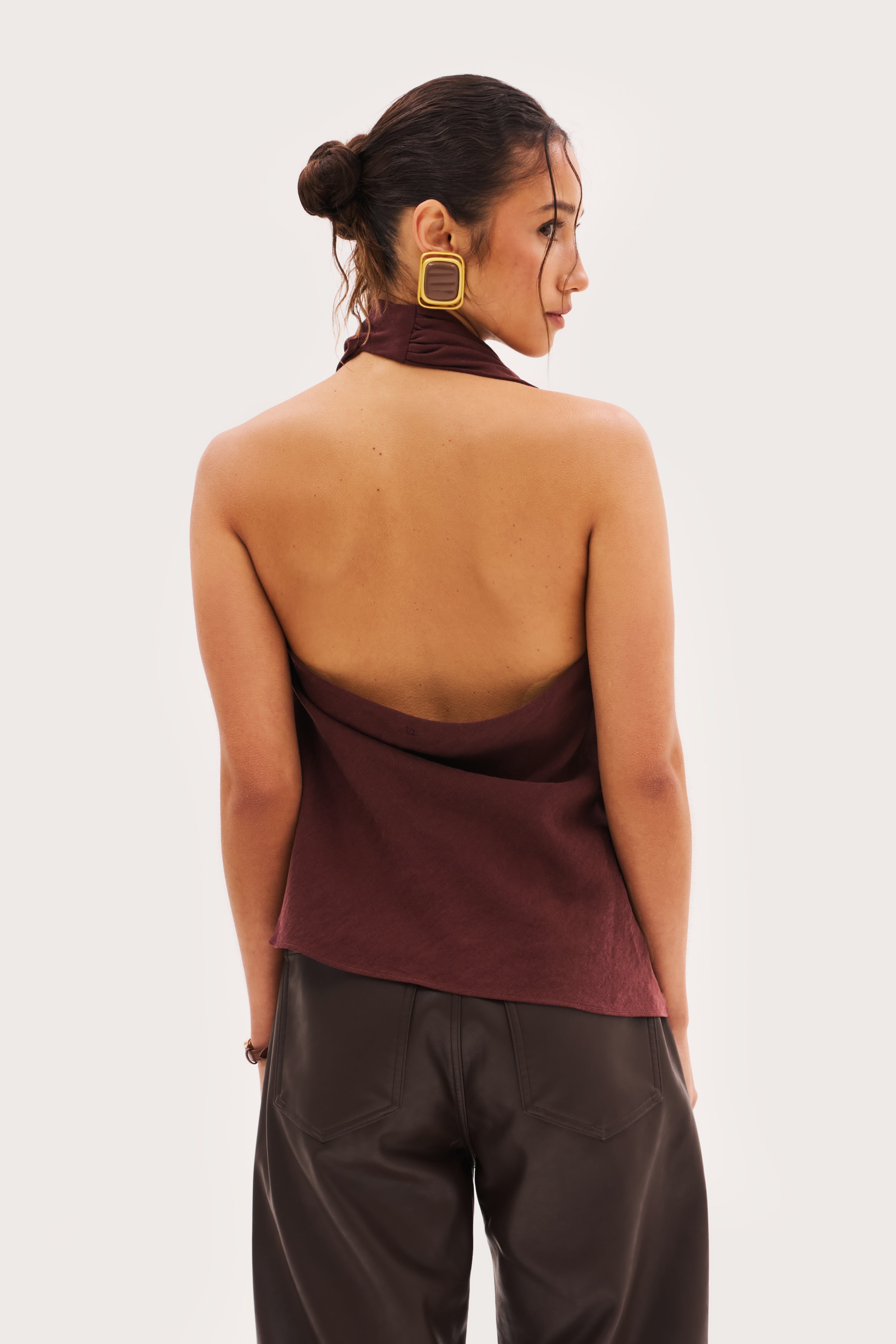 Escape Scarf Top - Washed Burgundy