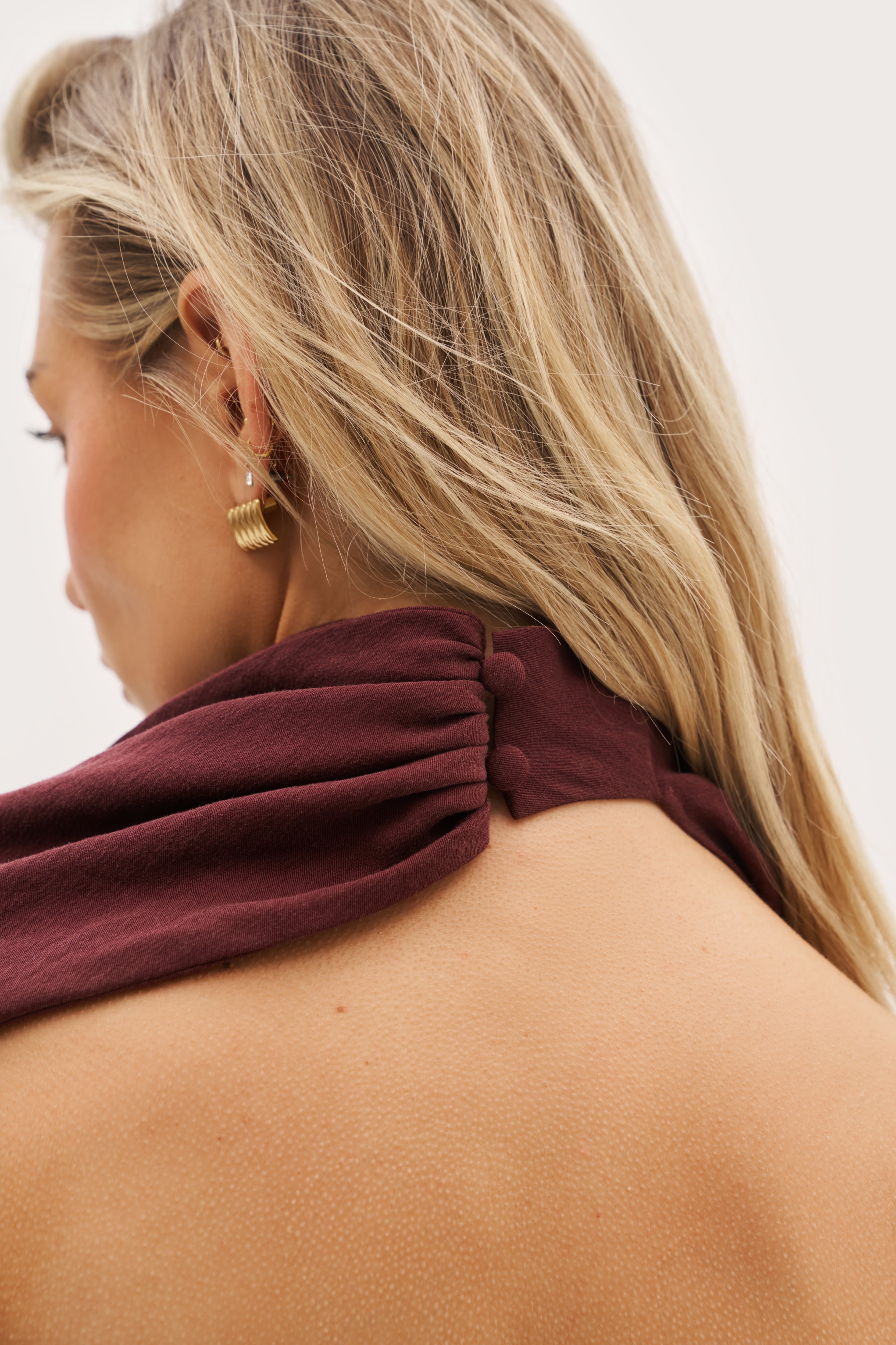 Escape Scarf Top - Washed Burgundy