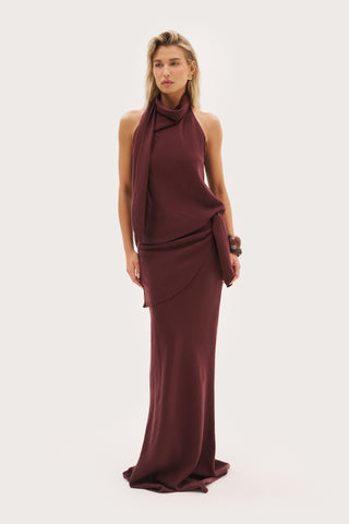 Escape Maxi Skirt - Washed Burgundy