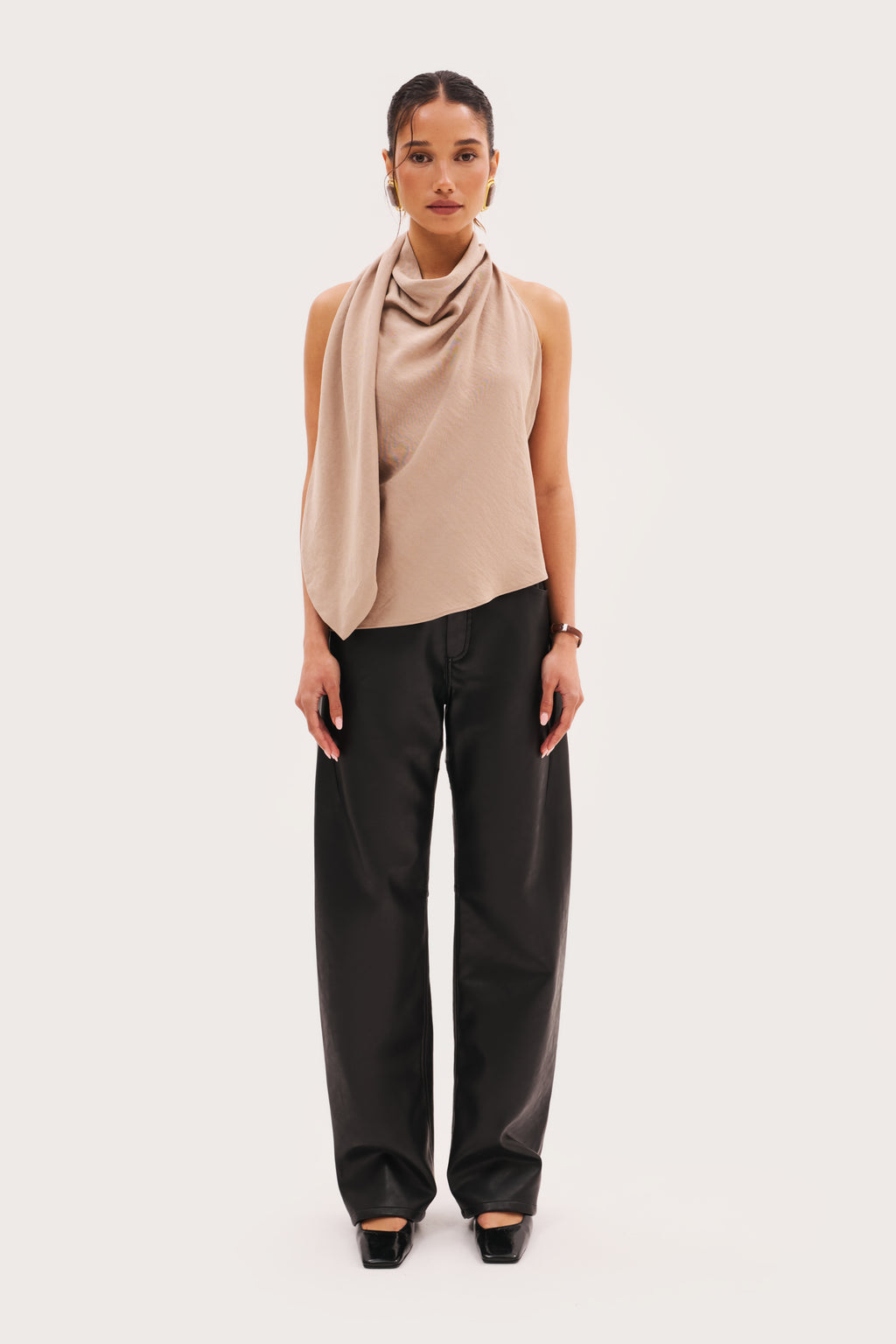 Escape Scarf Top - Beige