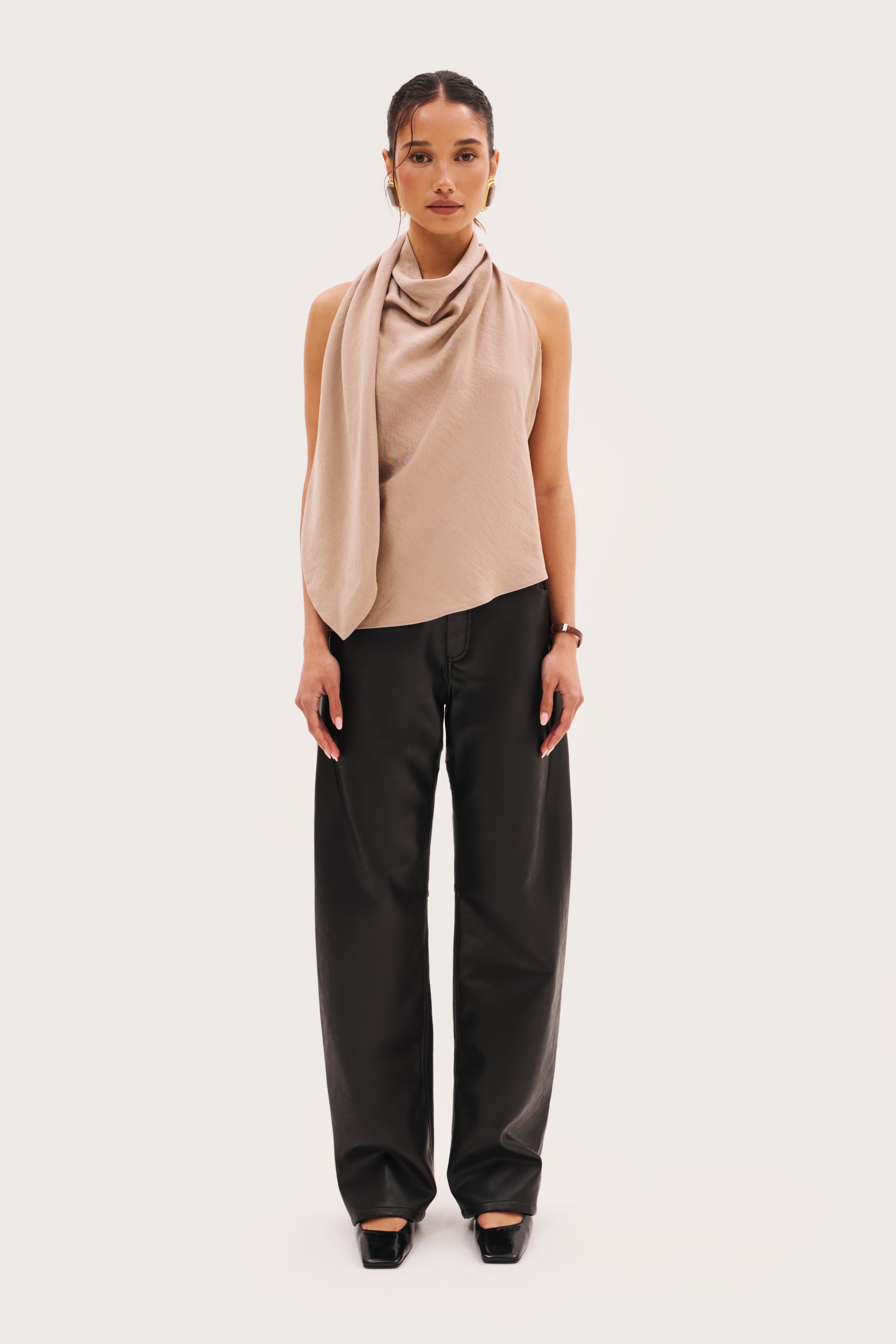 Escape Scarf Top - Beige