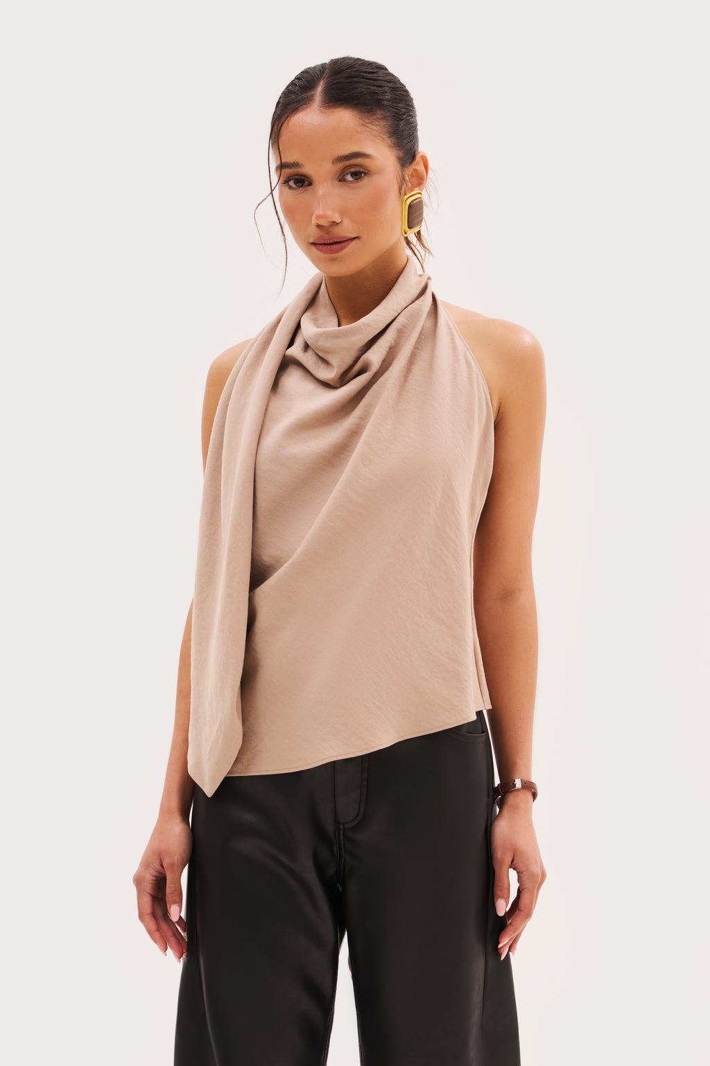 Escape Scarf Top - Beige