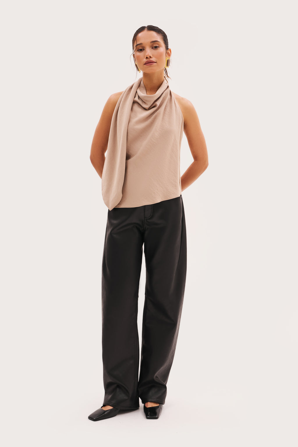 Escape Scarf Top - Beige