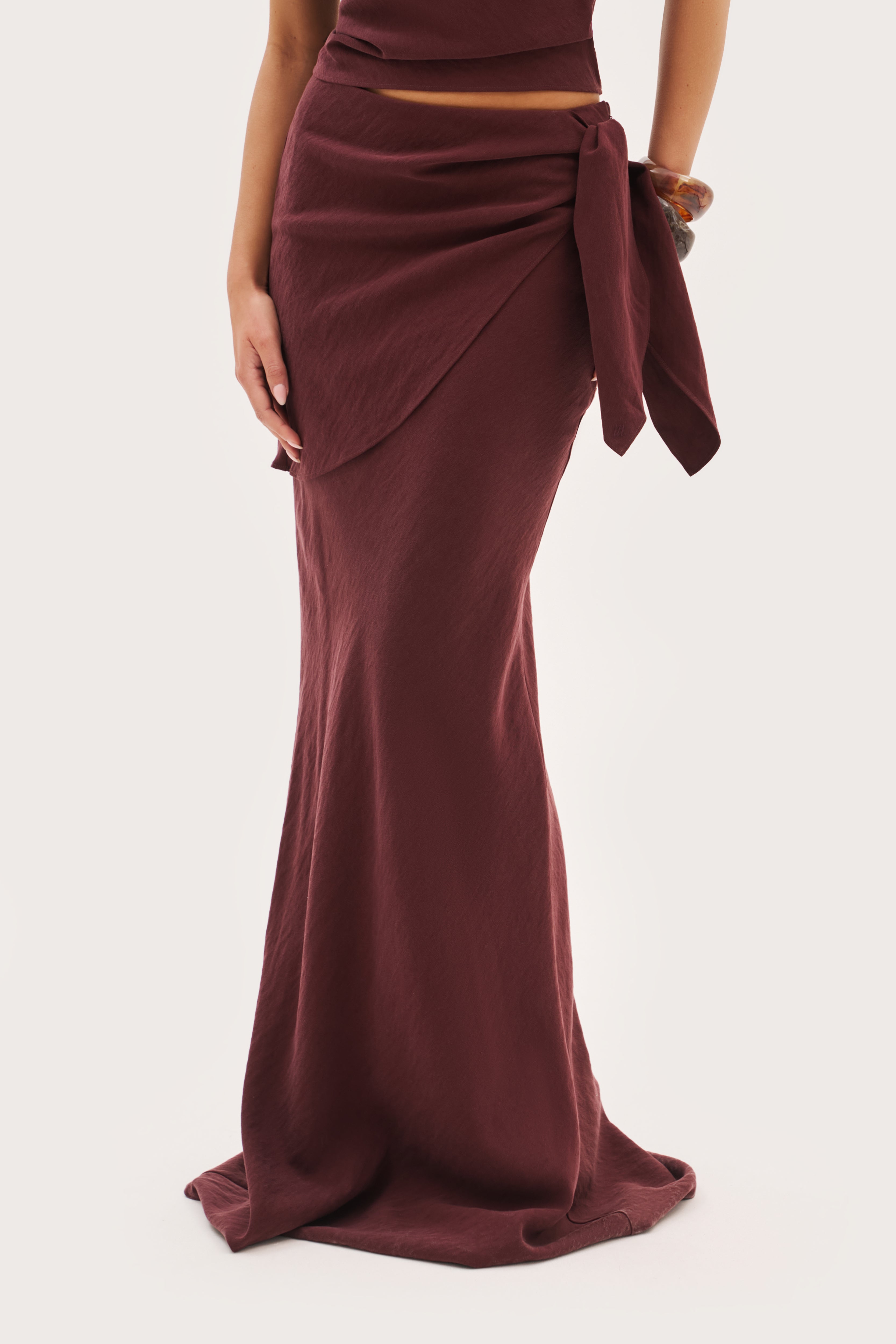 Escape Maxi Skirt - Washed Burgundy