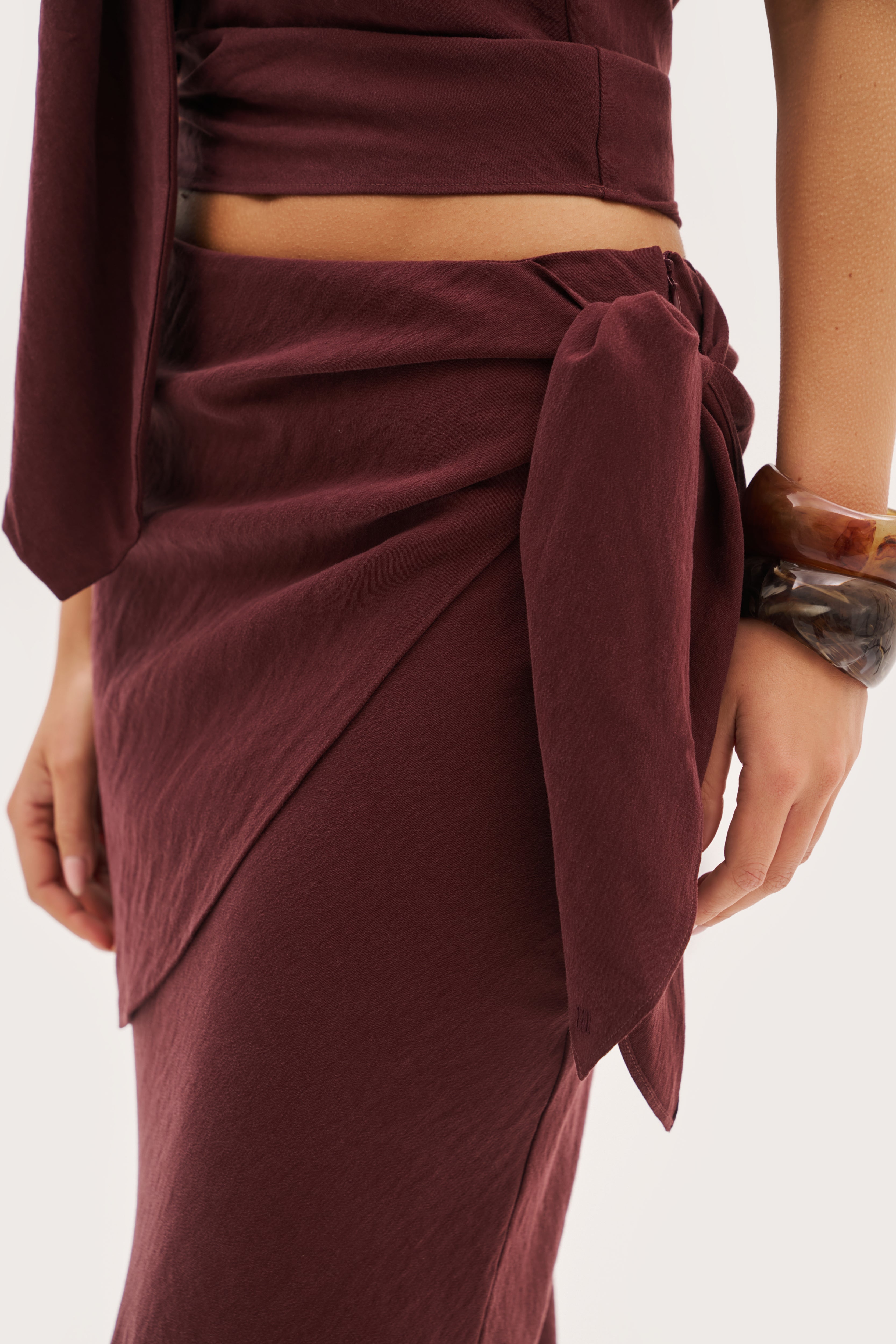 Escape Maxi Skirt - Washed Burgundy