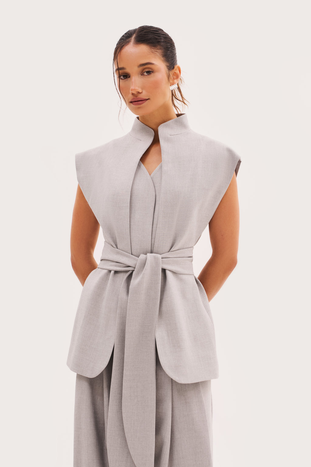 Derby Tailored Waistcoat - Light Grey