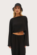 Palm Long Sleeve Top - Black