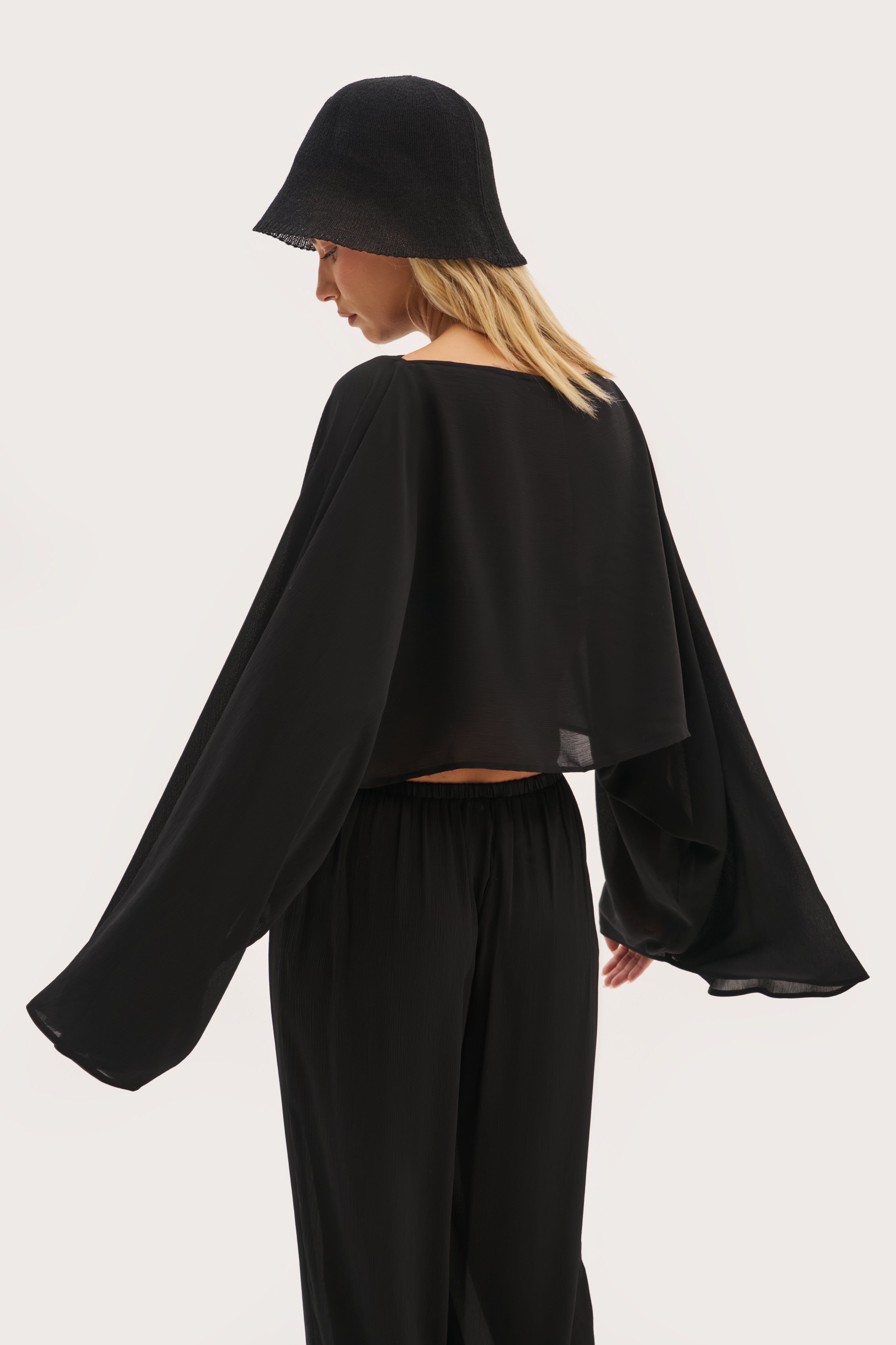 Palm Long Sleeve Top - Black