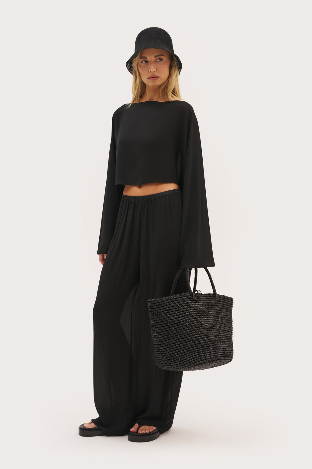 Palm Long Sleeve Top - Black