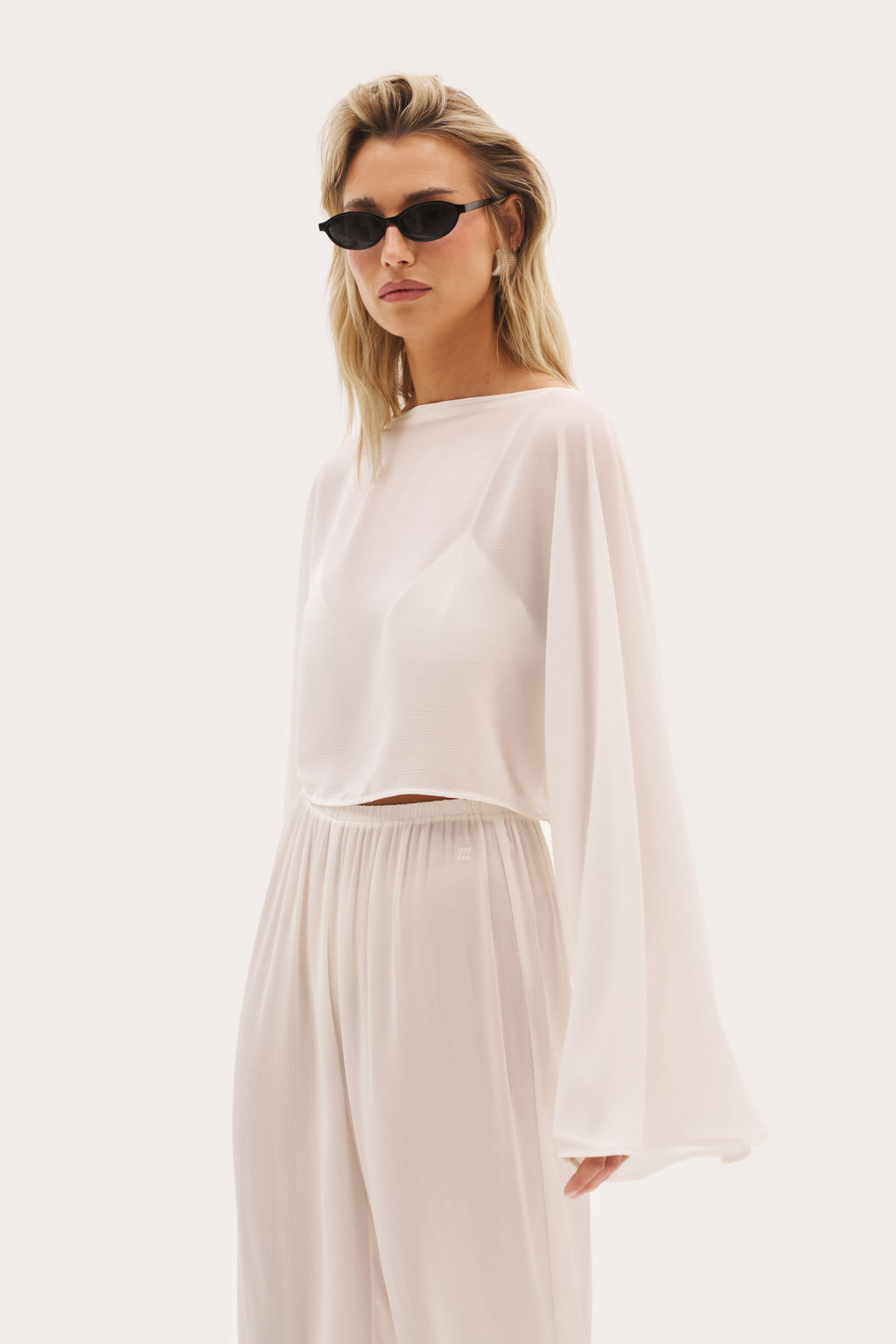 Palm Long Sleeve Top - White