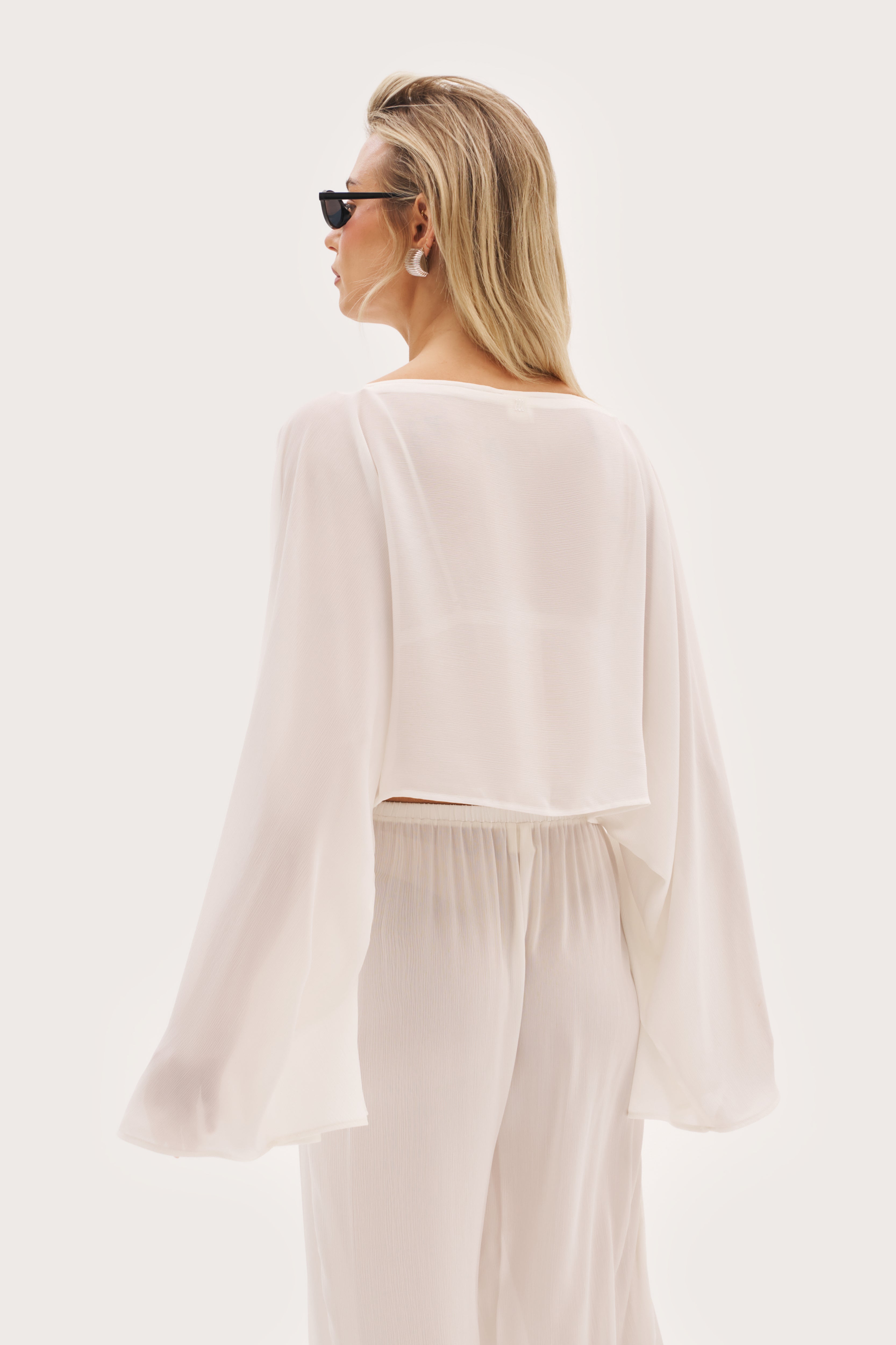Palm Long Sleeve Top - White