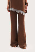 Slim Flare Trousers - Brown